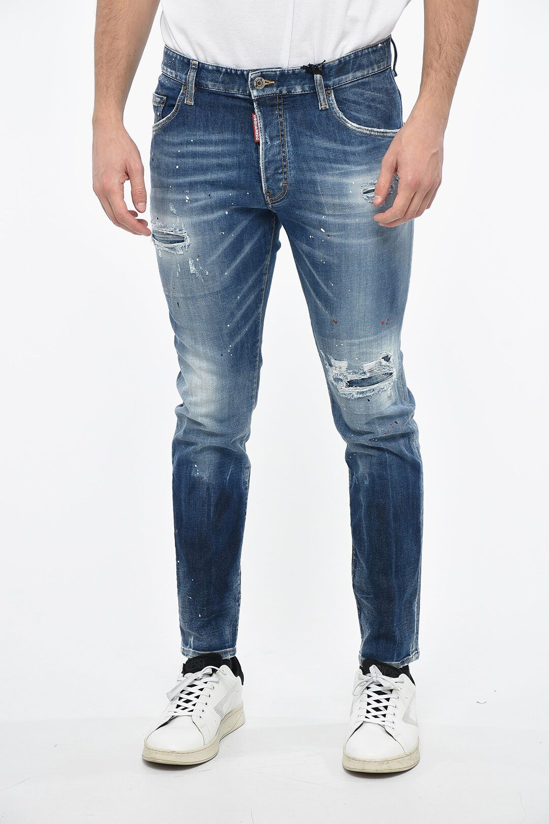 image of Dsquared2 Og1Mm0424 Distressed Skater Denim In Light Blue, Men's (Size 38)