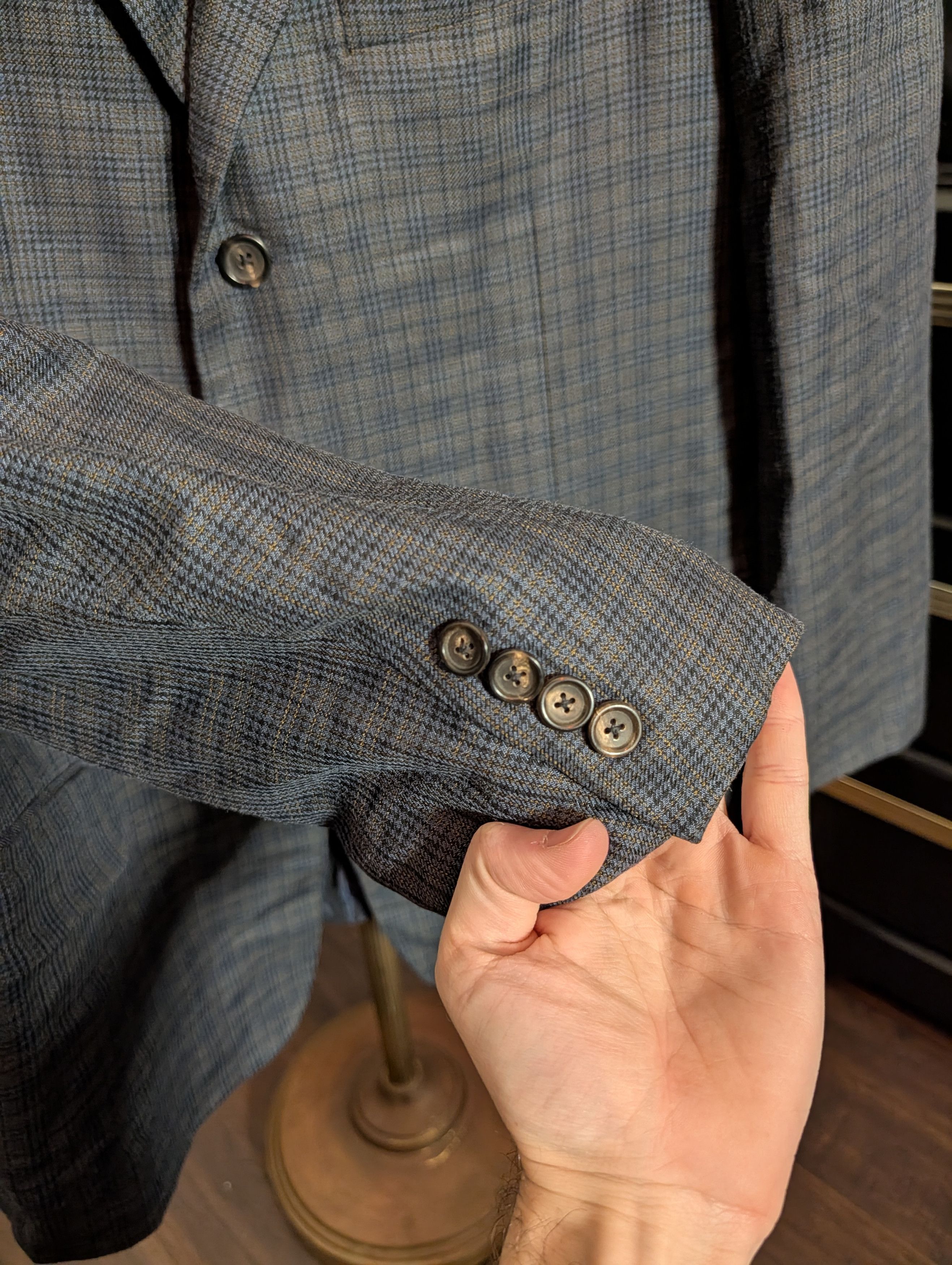 Pal Zileri SILK Green Blue plaid patterned made in Italy sport coat Size 42R - 5 Thumbnail