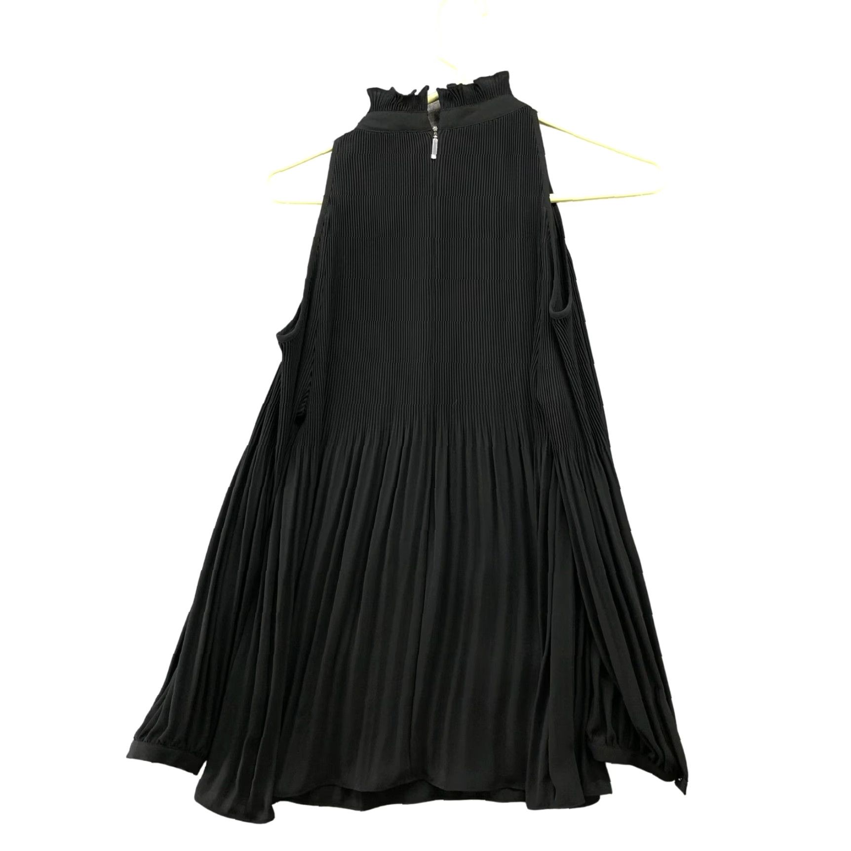 Ralph Lauren Lauren Ralph Lauren Blouse Cold Shoulder Womens M Black Chiffon Accordion Pleat Size M / US 6-8 / IT 42-44 - 2 Thumbnail