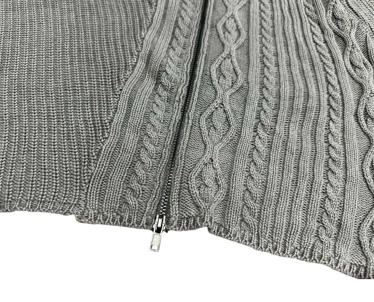 If Six Was Nine × Japanese Brand × Tornado Mart 🔥Sick Y2K Roger & Raw Cable Knit Asymmetric Sweater Zipper Size US M / EU 48-50 / 2 - 7 Thumbnail
