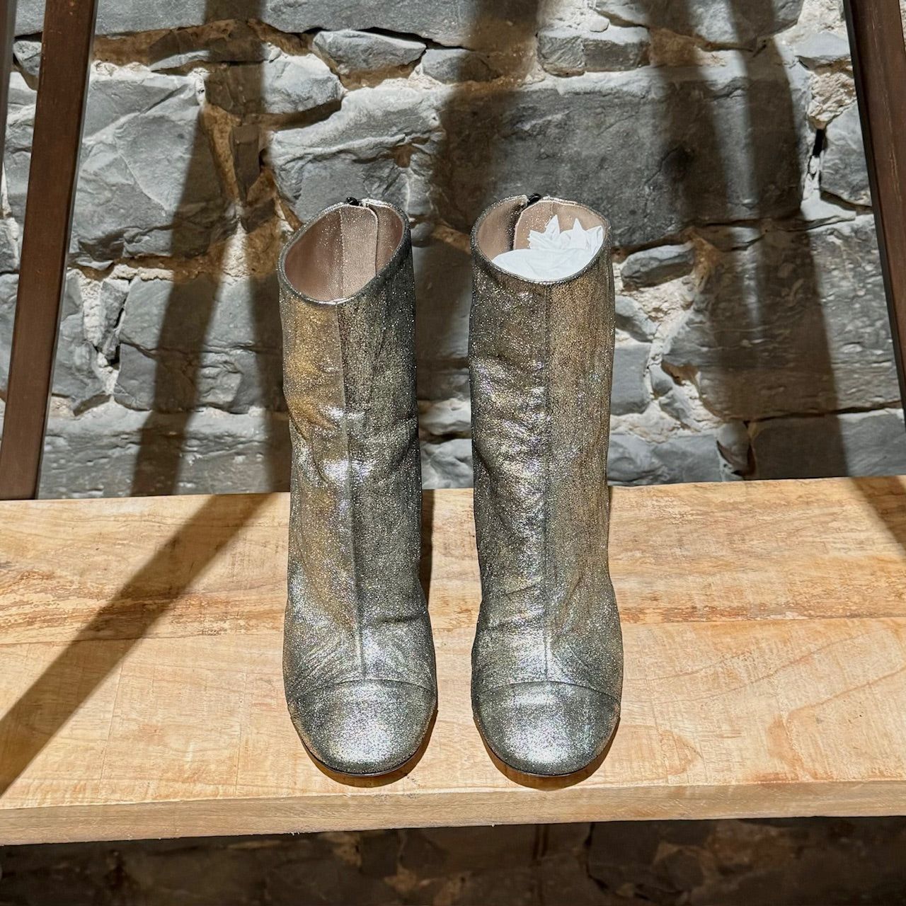 Isabel Marant Isabel Marant Garrett Metallic Gold Heeled Accent Booties Size US 7 / IT 37 - 2 Thumbnail
