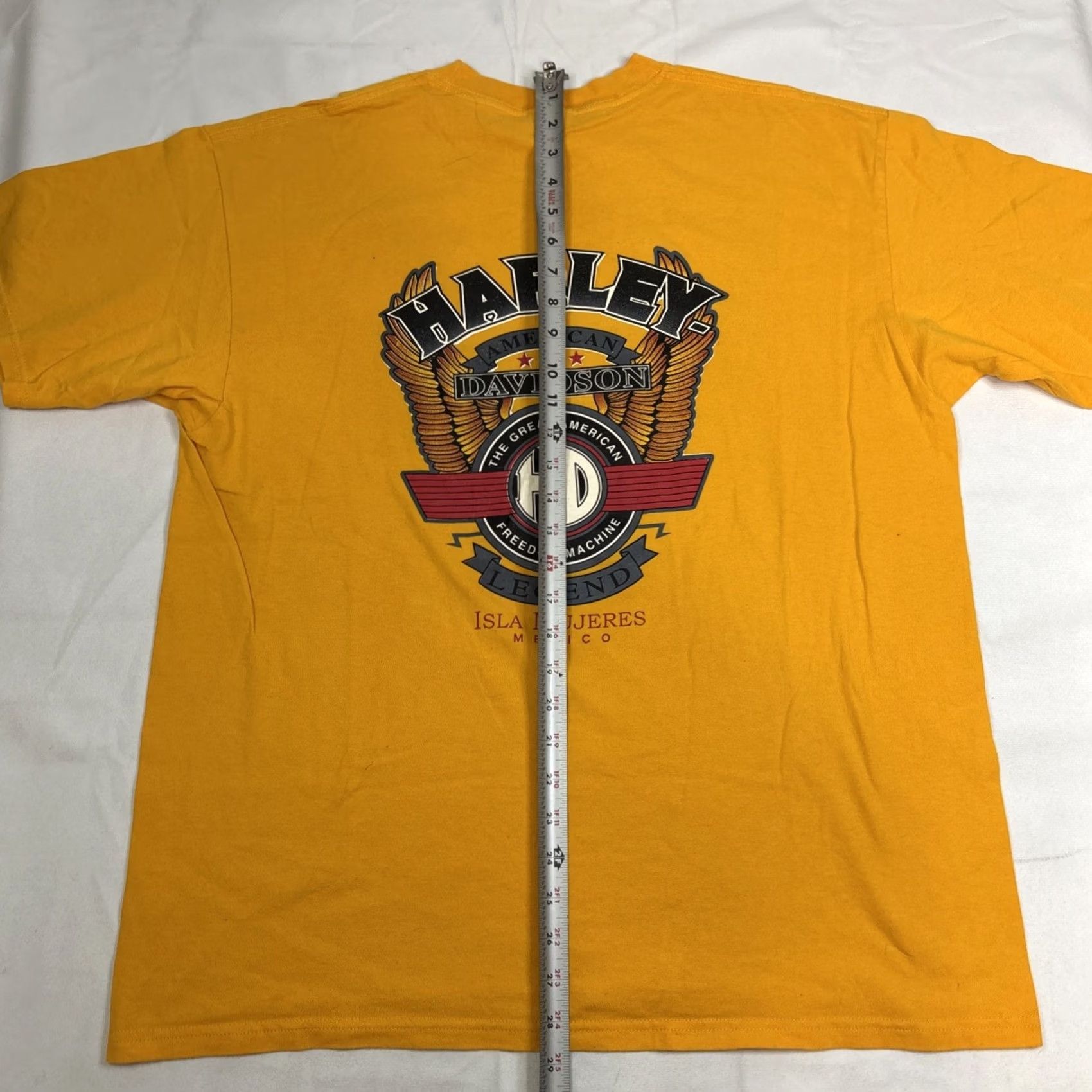 Vintage Vintage Harley Davidson Shirt Mens Size XL Yellow Isla Mujeres Yazbek Mexico Size US XL / EU 56 / 4 - 7 Thumbnail