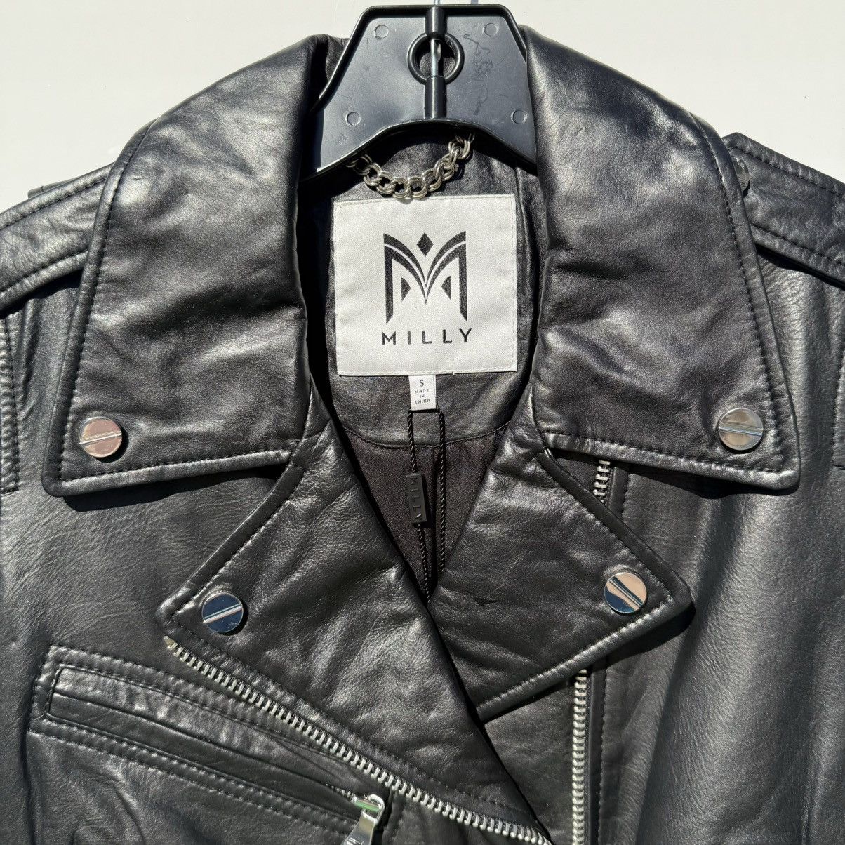 MILLY Milly moto iconic leather jacket Size S / US 4 / IT 40 - 2 Thumbnail