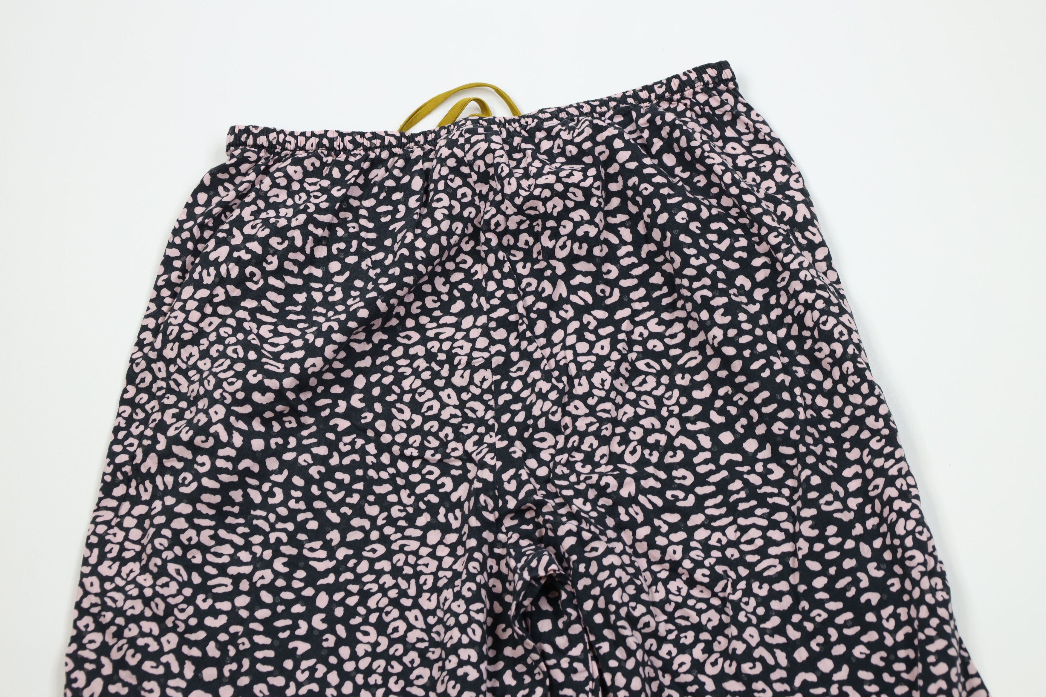 Vintage Victorias Secret Leopard Lace Trim Wide Leg Pajama Pants Size 28" / US 6 / IT 42 - 10 Thumbnail