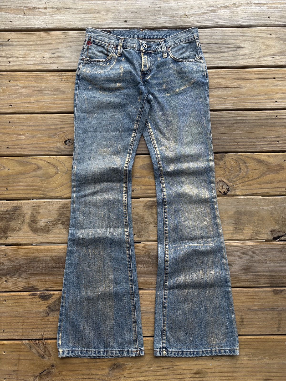 Casucci Gold Wash Blue Flared Jeans