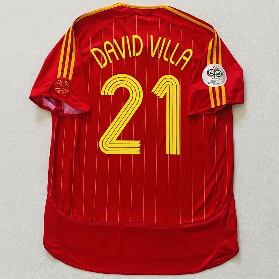 Spain David Villa 2006 home World Cup jersey