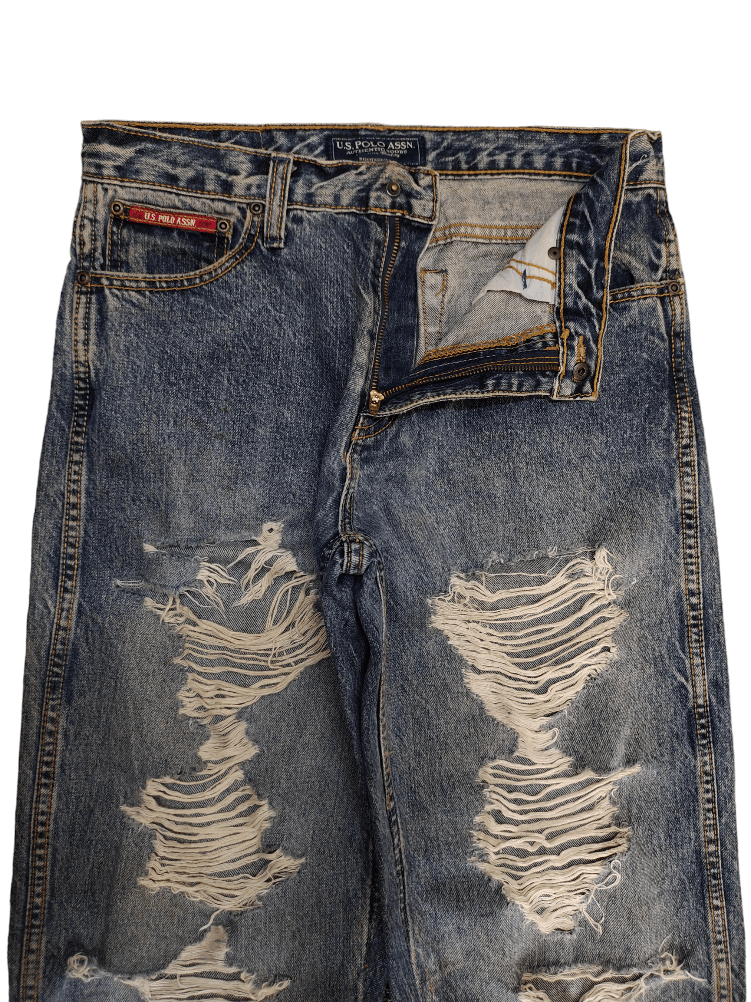 U.S. Polo Assn. Vintage Y2k U.S. Polo Assn. Destroy Distressed Denim Jeans Size US 30 / EU 46 - 9 Thumbnail