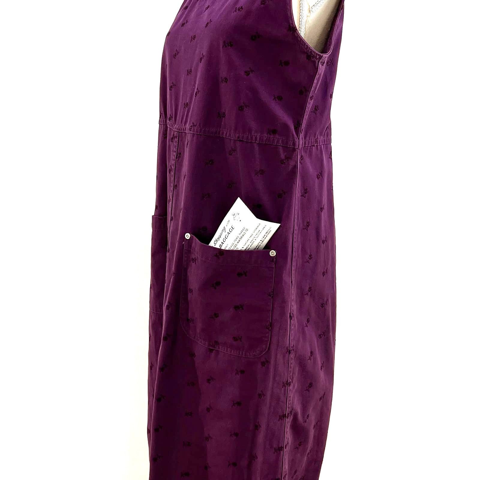 Denim & Co. Denim & Co Eyelet Cotton Twill Sleeveless Maxi Dress Purple Size M / US 6-8 / IT 42-44 - 6 Thumbnail