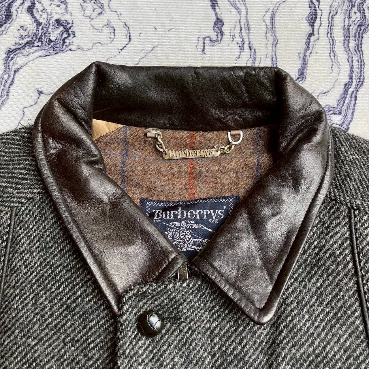 Burberry Vintage 90s Burberrys Wool Jacket Leather Collar Size US M / EU 48-50 / 2 - 3 Thumbnail