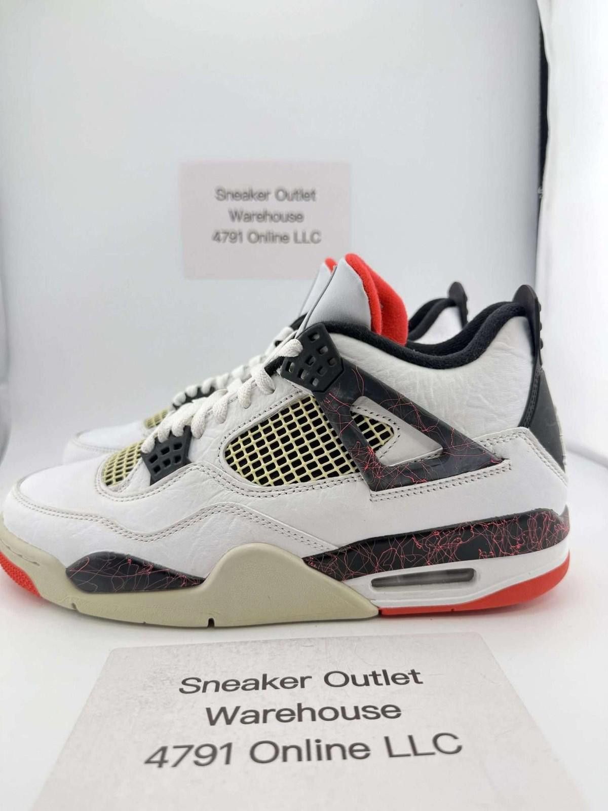 Jordan Brand Air Jordan 4 Retro White Black Red US 9 New Size US 9 / EU 42 - 1 Thumbnail