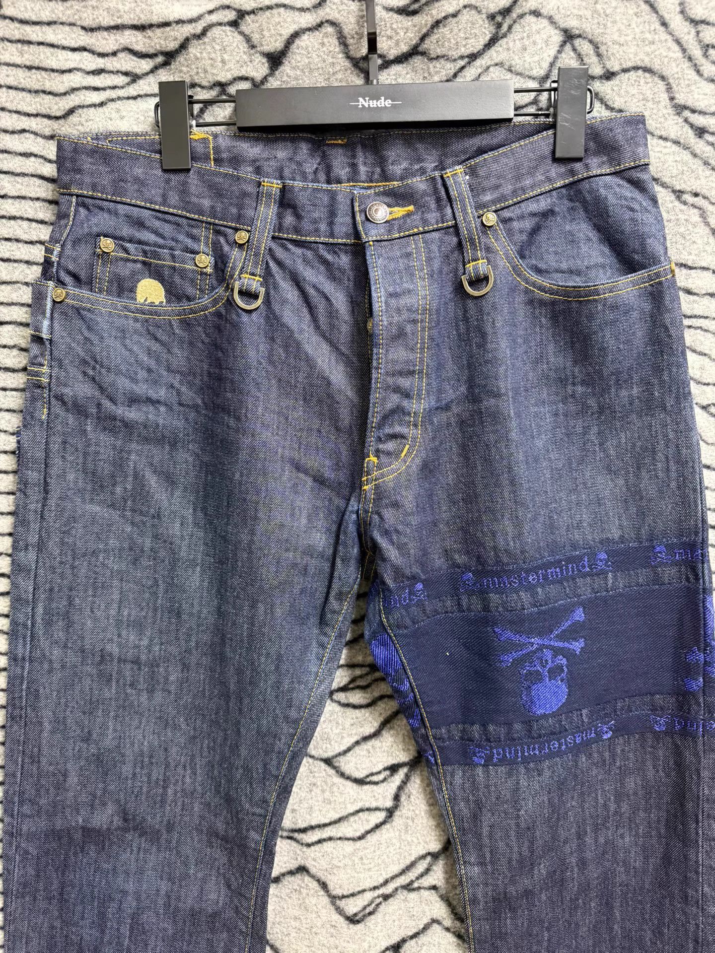 Mastermind Japan Mastermind Japan Double Waist Blue Gold Jeans K20 Size US 33 - 2 Thumbnail