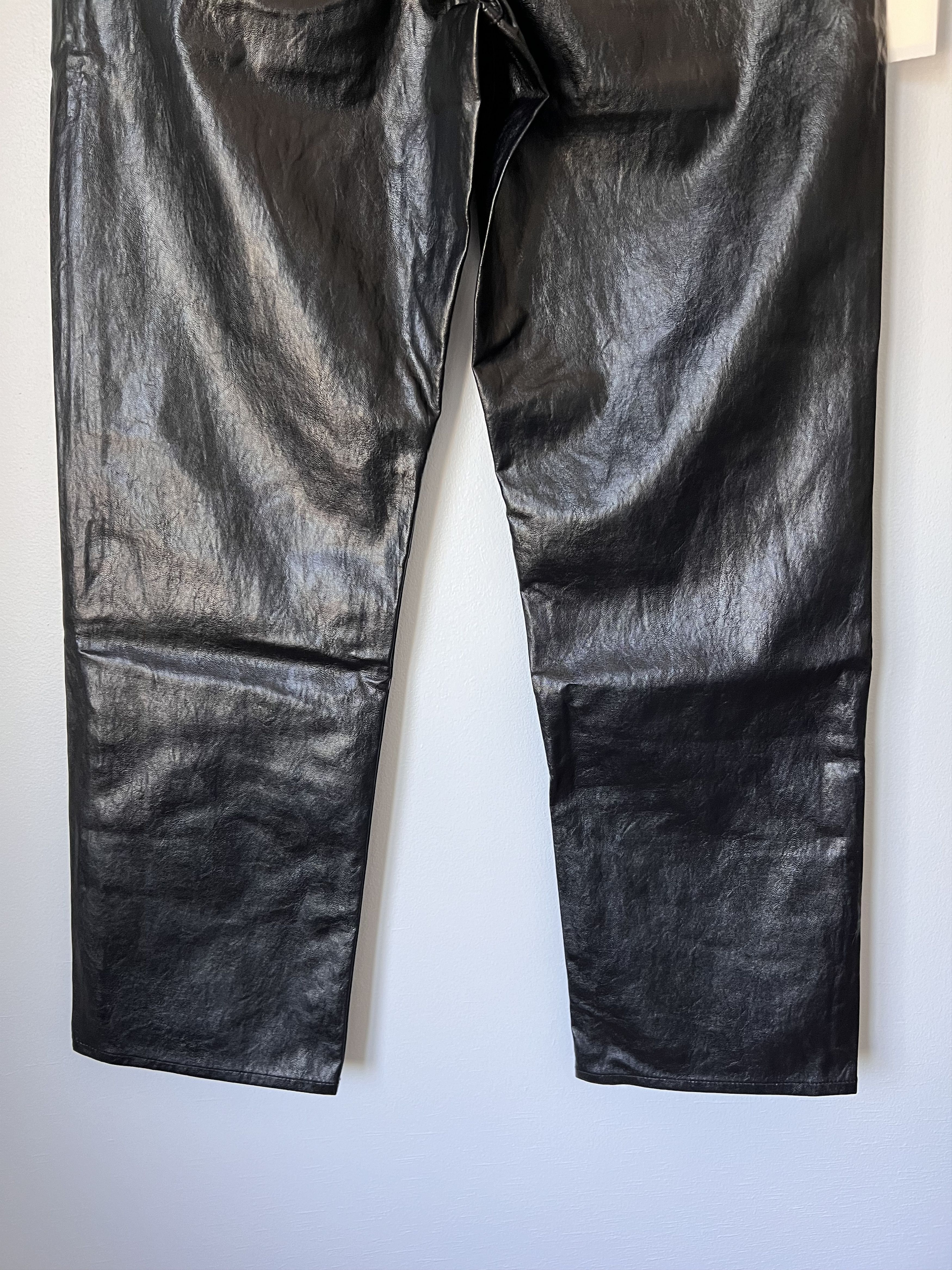 Our Legacy Our Legacy Formal Moto Cut Faux Leather Pants in Black Size US 31 - 6 Thumbnail