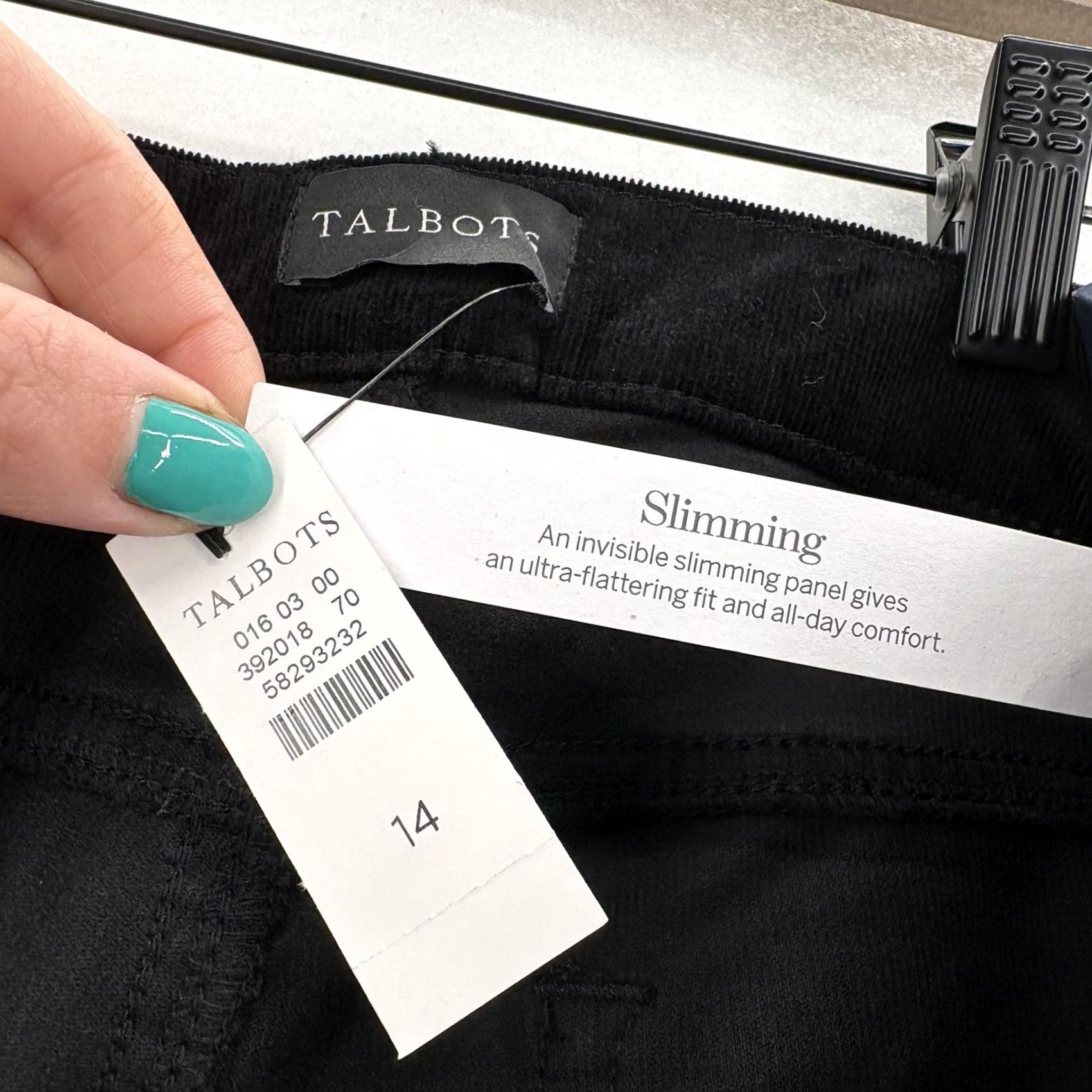 Talbots Talbots Black Corduroy Dress Pants Womens 14 Slimming Stretch NWT Pockets Flat Front 30in Inseam Size 36" / US 14 / IT 50 - 6 Thumbnail