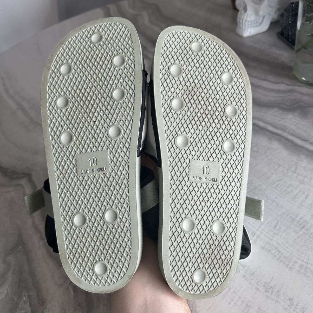 Adidas × Pharrell Adidas x Pharrell Williams Adilette 2.0 Halo Green Sandals Size US 10 / EU 43 - 9 Thumbnail