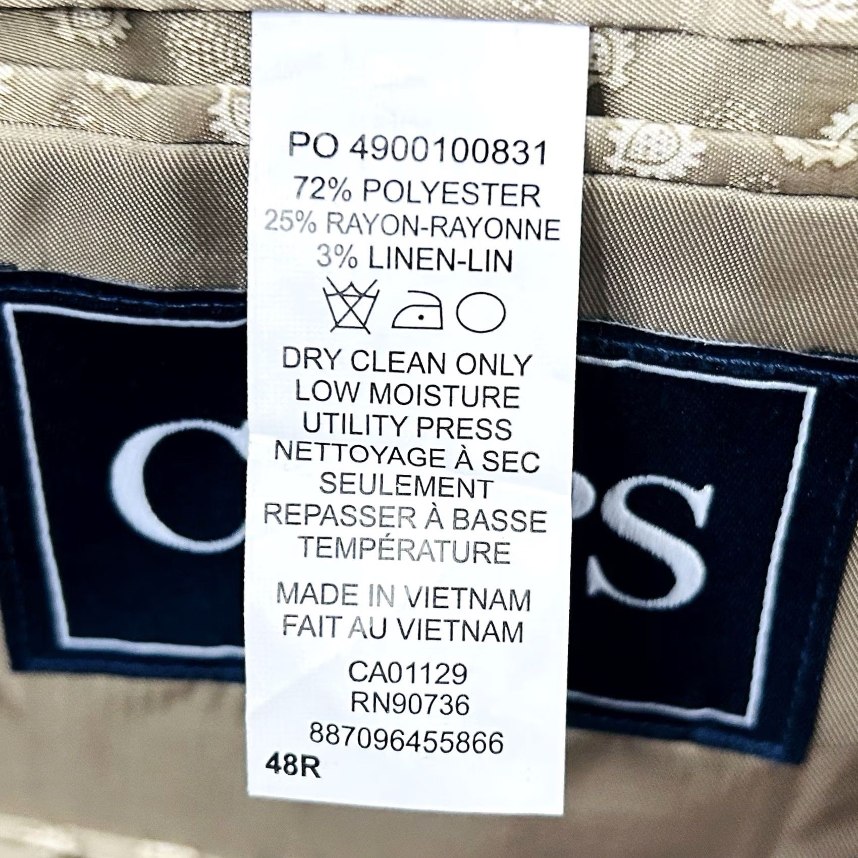 Chaps Chaps Sport Coat Linen Blend Beige 48R Two-Button Lined Vented Formal Mens Regular Jacket Coat Size US M / EU 48-50 / 2 - 4 Thumbnail