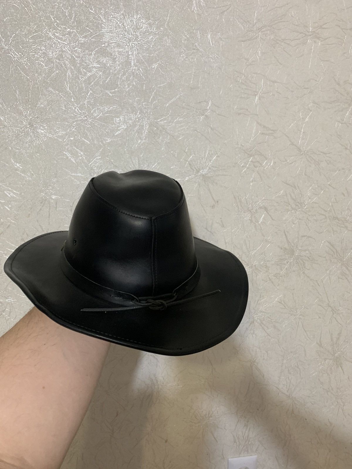 Cowboy Equipment × Herschel Supply Co. Rare Henschel Leather Vintage Black Cowboy Hat Made in USA Size ONE SIZE - 5 Thumbnail