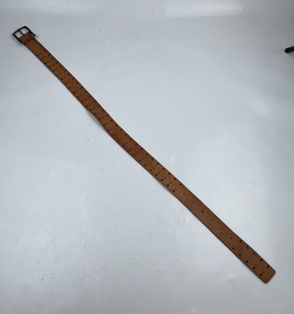 Japanese Brand studded leather belt tc34 Size 32 - 2 Thumbnail