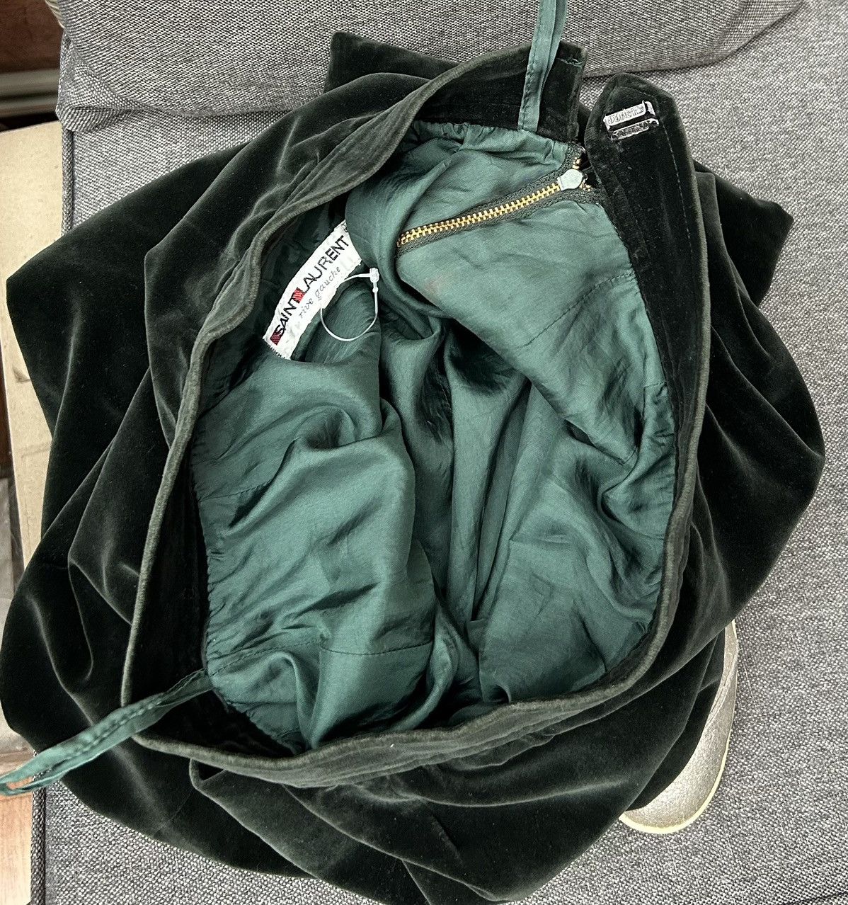 Saint Laurent Paris × Vintage × Yves Saint Laurent 70’s Saint Laurent Rive Gauche Green Velvet Skirt Size 27" / US 4 / IT 40 - 6 Thumbnail