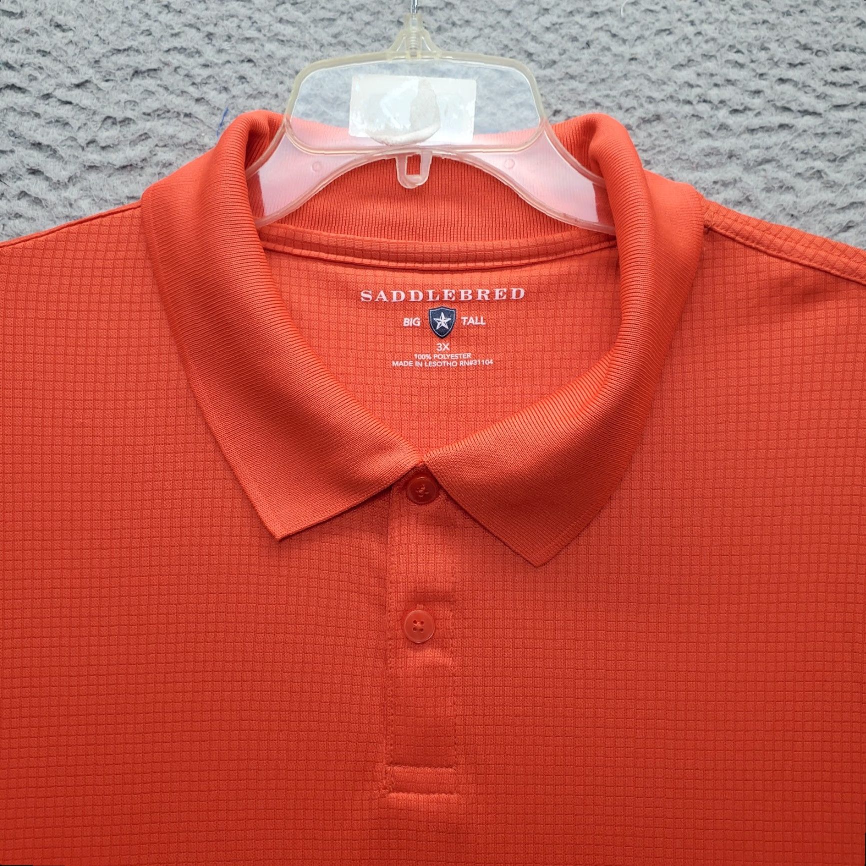 Vintage Saddlebred Polo Shirt Men 3X Orange Relaxed Fit Short Sleeve Collared Popover Shirt Size US XXL / EU 58 / 5 - 8 Thumbnail