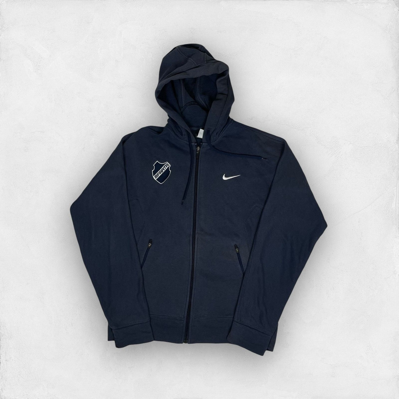 Nike Nike Sparta Women's Navy Blue Cotton Full Zip Hoodie Small Size S / US 4 / IT 40 - 1 Thumbnail
