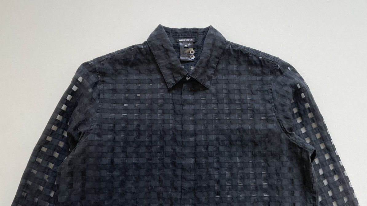Ann Demeulemeester Black ‘Sheer Square’ Patterned Shirt Size US M / EU 48-50 / 2 - 4 Thumbnail