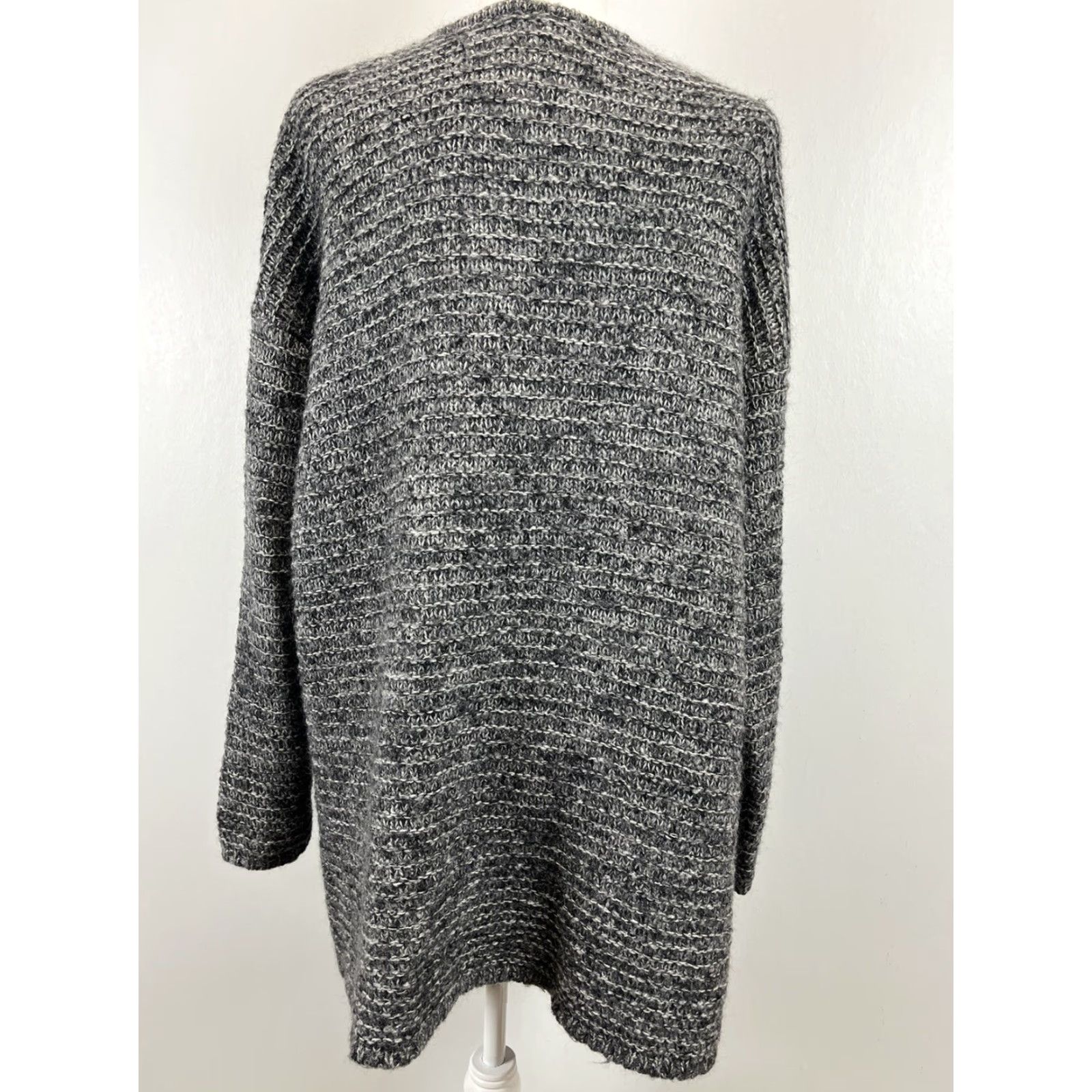 J. Jill VINTAGE J. Jill Cardigan Sweater Sz L Gray Knit Lagenlook Pocket Tunic Size L / US 10 / IT 46 - 2 Thumbnail