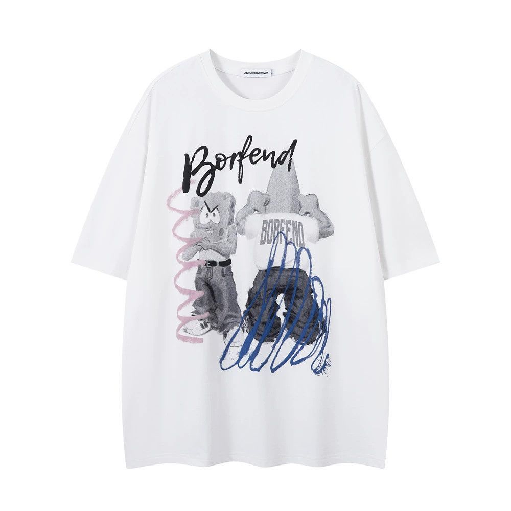 Vintage Men's loose casual cotton cartoon print T-shirt Size US M / EU 48-50 / 2 - 1 Thumbnail