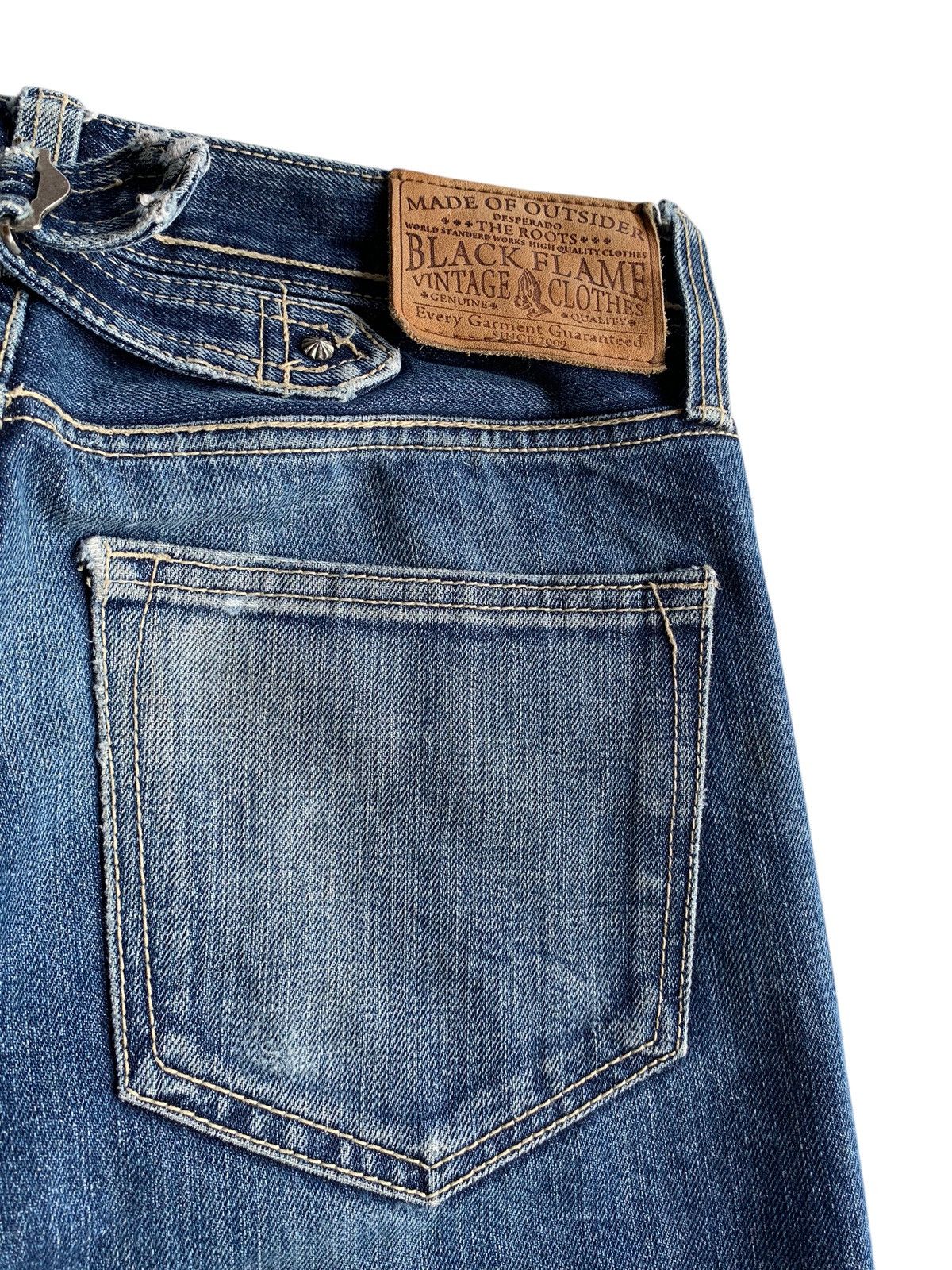 Other RARE BLACK FRAME SELVEDGE BUCKLE BACK FADED DISTRESSED DENIM Size US 32 / EU 48 - 15 Thumbnail