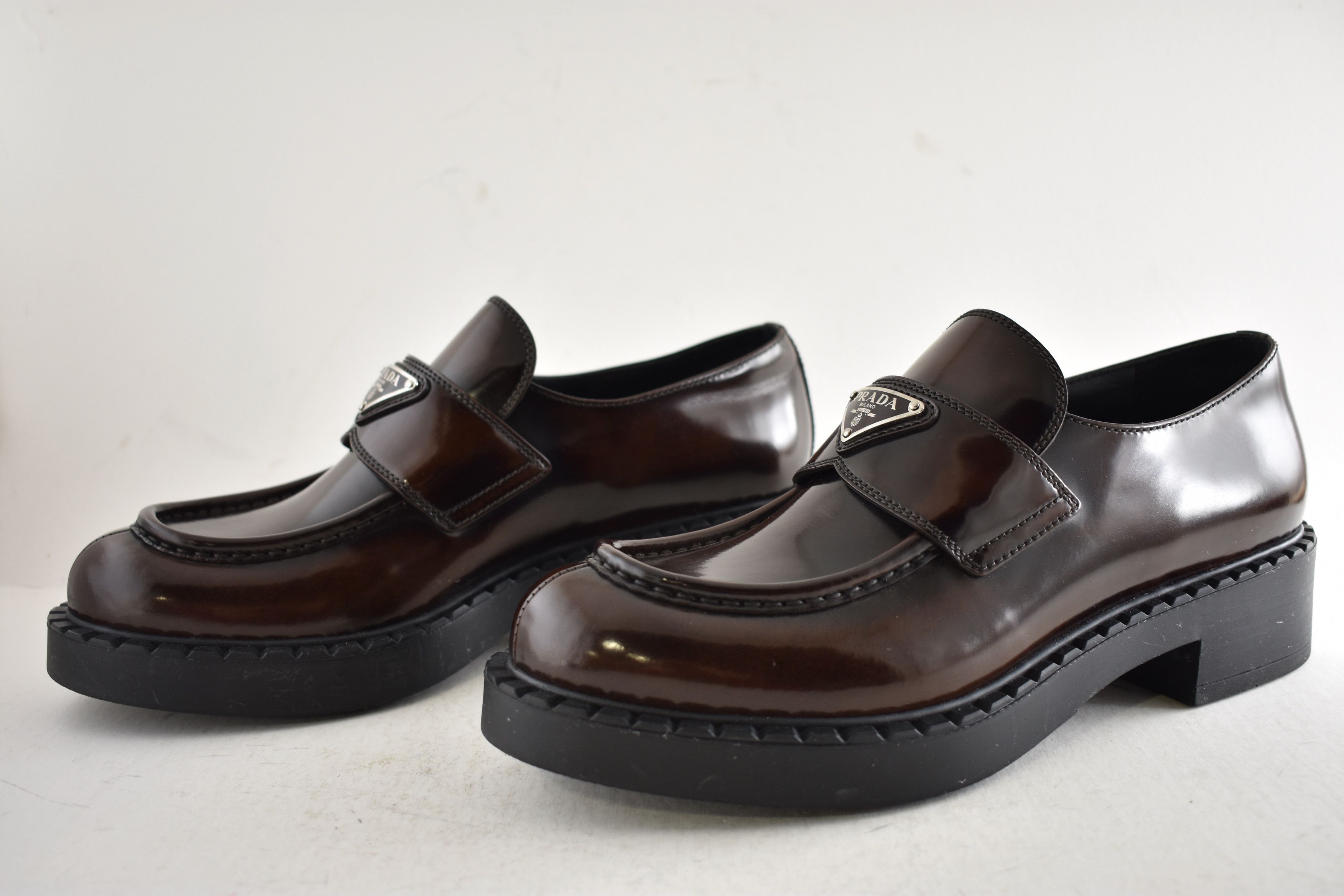 Prada Prada Triangle Logo Black Platform Loafer Slip On Flat 41.5 Size US 11.5 / IT 41.5 - 13 Thumbnail