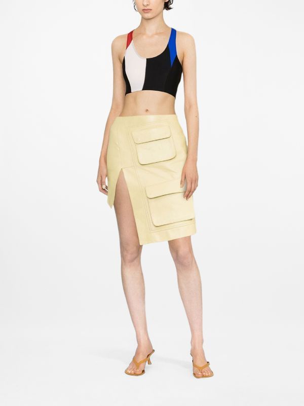 Emilio Pucci o1mle1224 Print Racerback Crop Top in Multicolor Size M / US 6-8 / IT 42-44 - 2 Thumbnail