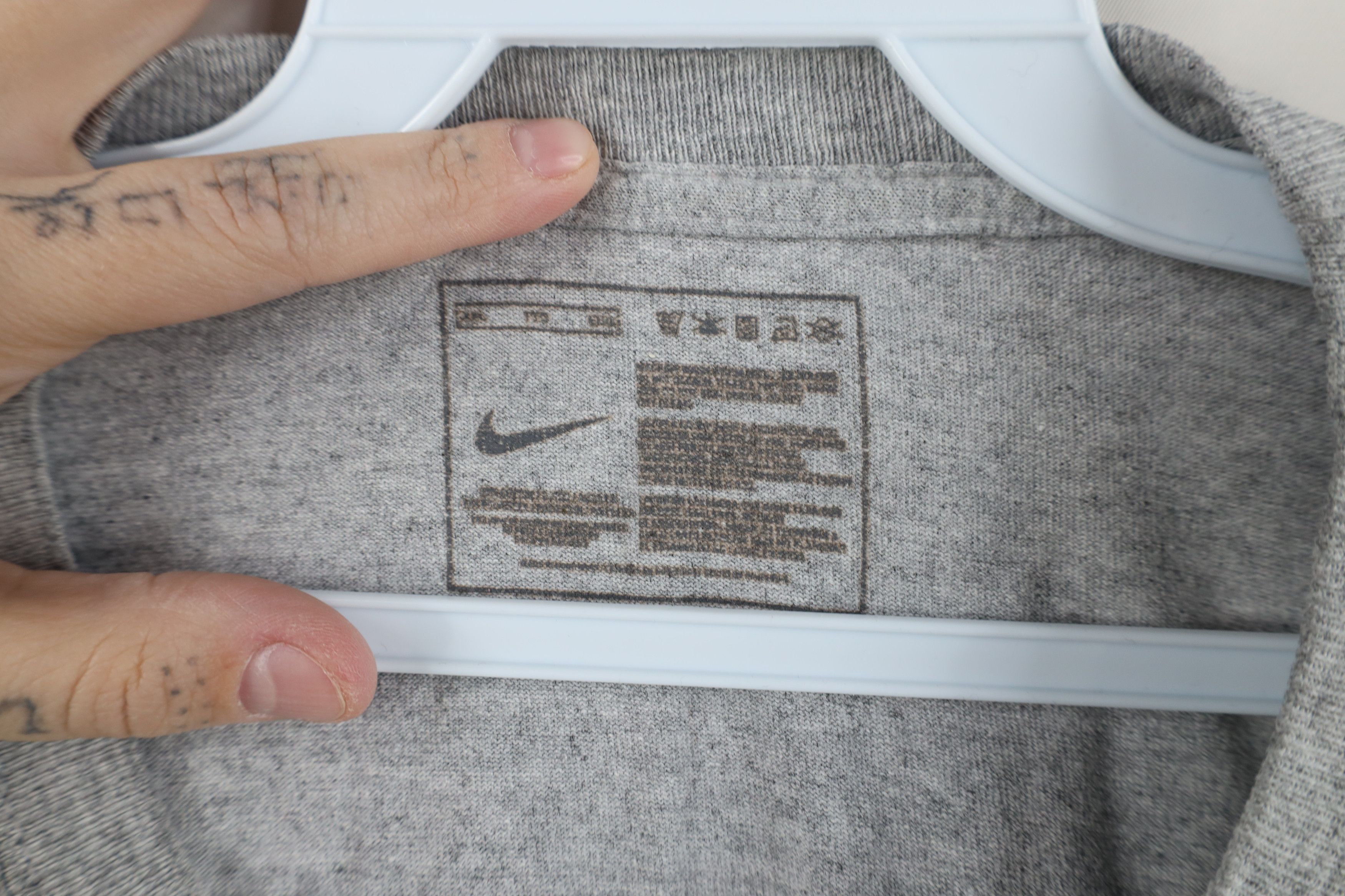 Nike × Vintage Vintage Nike Swim Travis Scott Mini Swoosh T-Shirt Gray Size US XXL / EU 58 / 5 - 10 Thumbnail