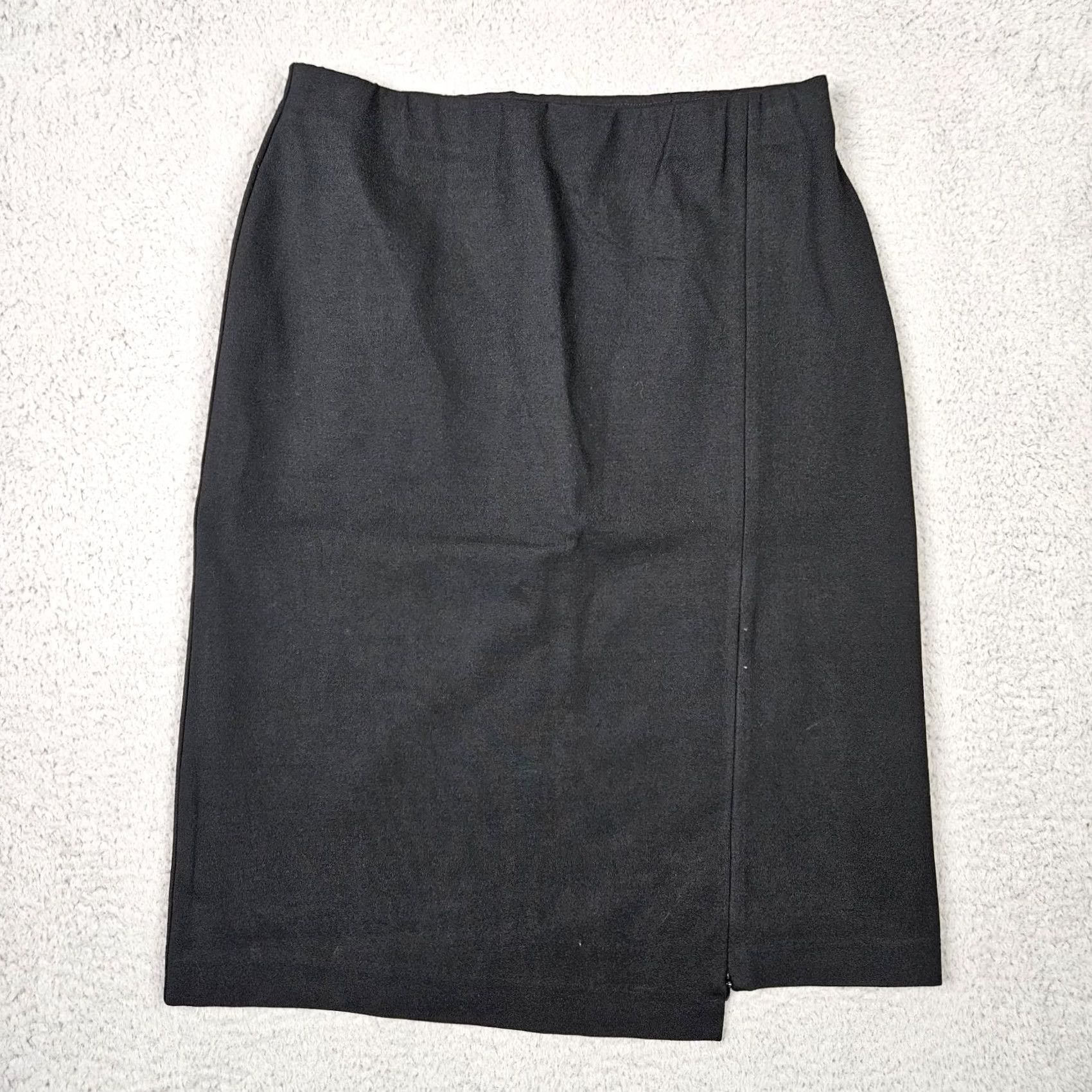 J. Jill J.JILL Black Pencil Skirt Zipper Front Womens S Glove/All Seasons Style A-Line Short Rise Mid (No N/A) Size 28" / US 6 / IT 42 - 4 Thumbnail