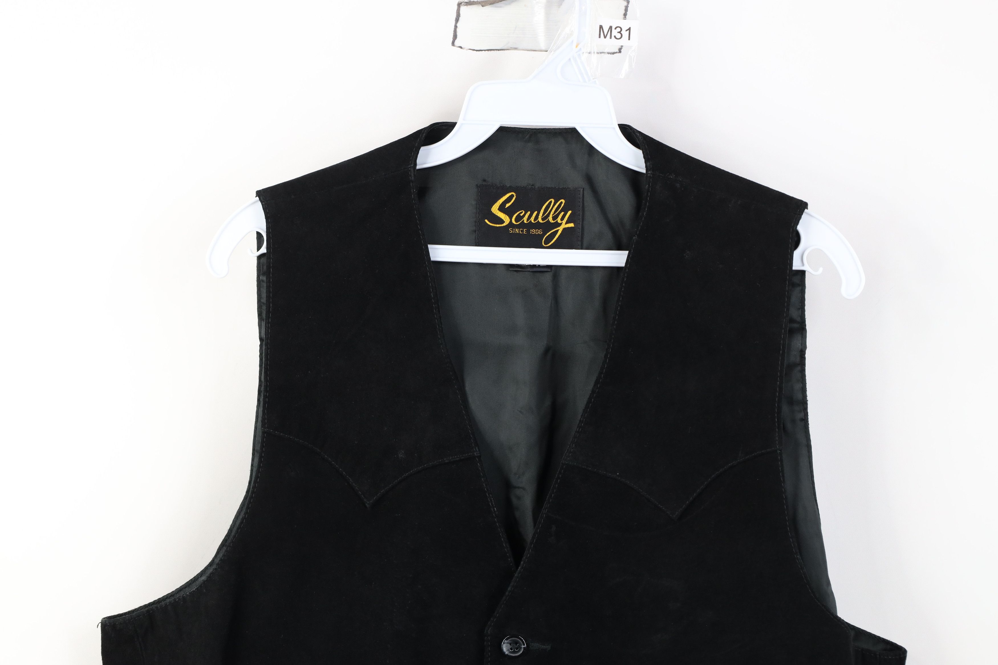 Vintage Vintage 90s Scully Suede Leather Western Vest Jacket Black Size US XXL / EU 58 / 5 - 2 Thumbnail