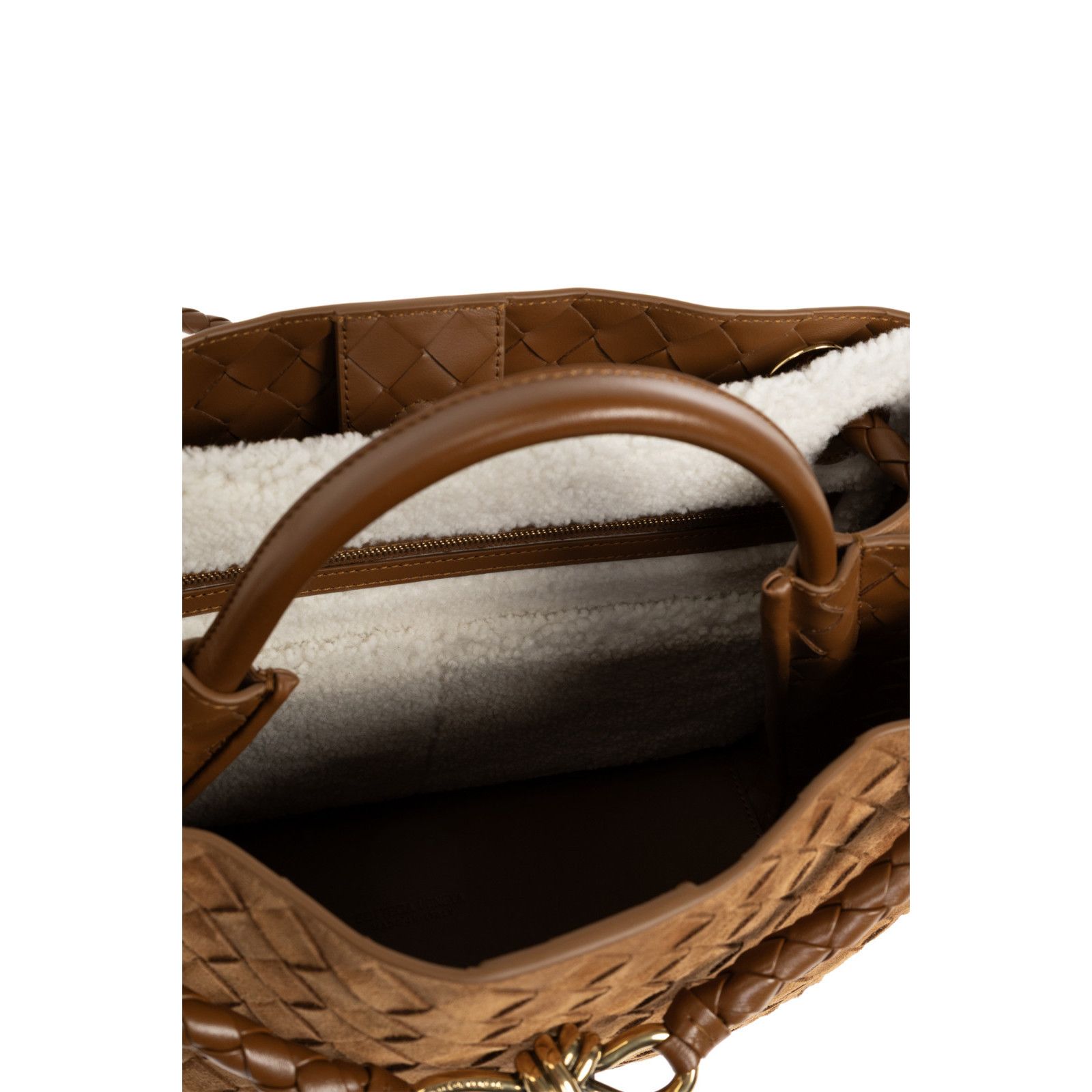 Bottega Veneta BOTTEGA VENETA Andiamo Medium $5700 Amber Suede Top Handle B Size ONE SIZE - 4 Thumbnail