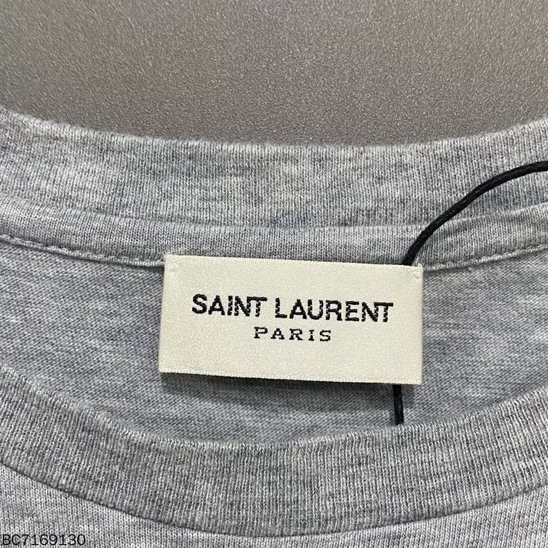 Saint Laurent Paris Saint Laurent Gray Short Sleeve T-2507 Size S / US 4 / IT 40 - 4 Thumbnail