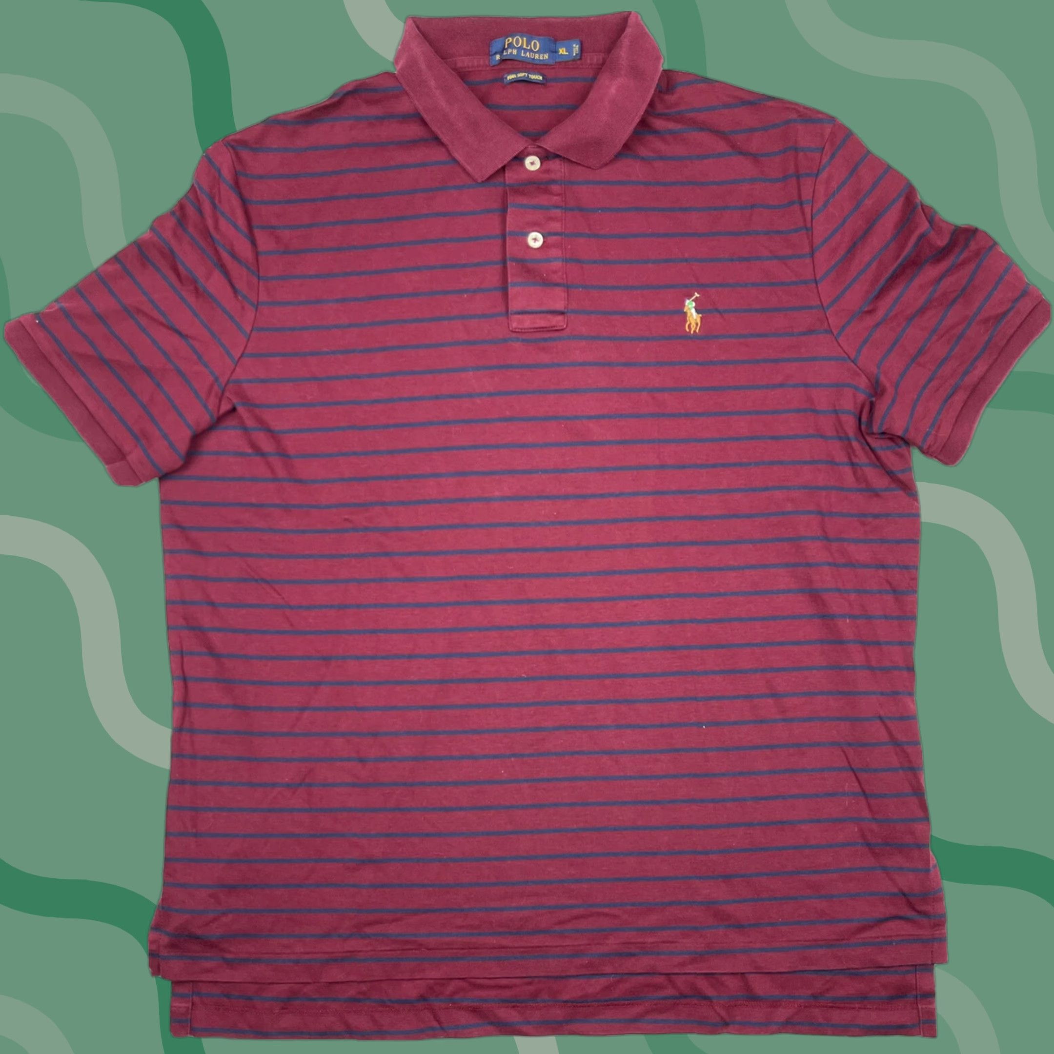 Polo Ralph Lauren Polo Ralph Lauren Mens Golf Polo Shirt Short Sleeve Pima Cotton Striped XL Multicolor Size US XL / EU 56 / 4 - 1 Thumbnail