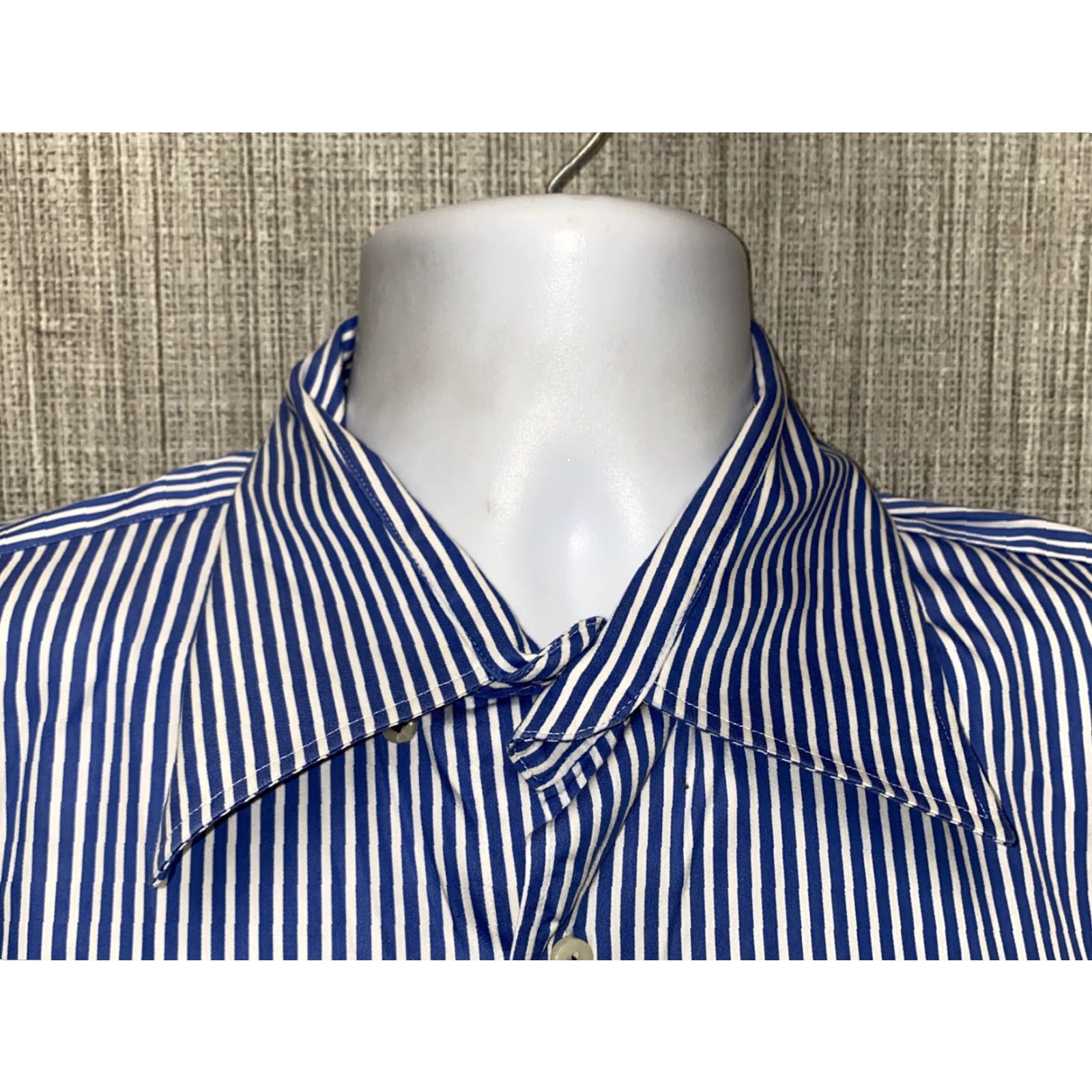 Peter Millar Peter Millar Men's Long Sleeve Button-Up Shirt Size Large Blue White Striped Cotton Blend Multi-Color Size US L / EU 52-54 / 3 - 3 Thumbnail