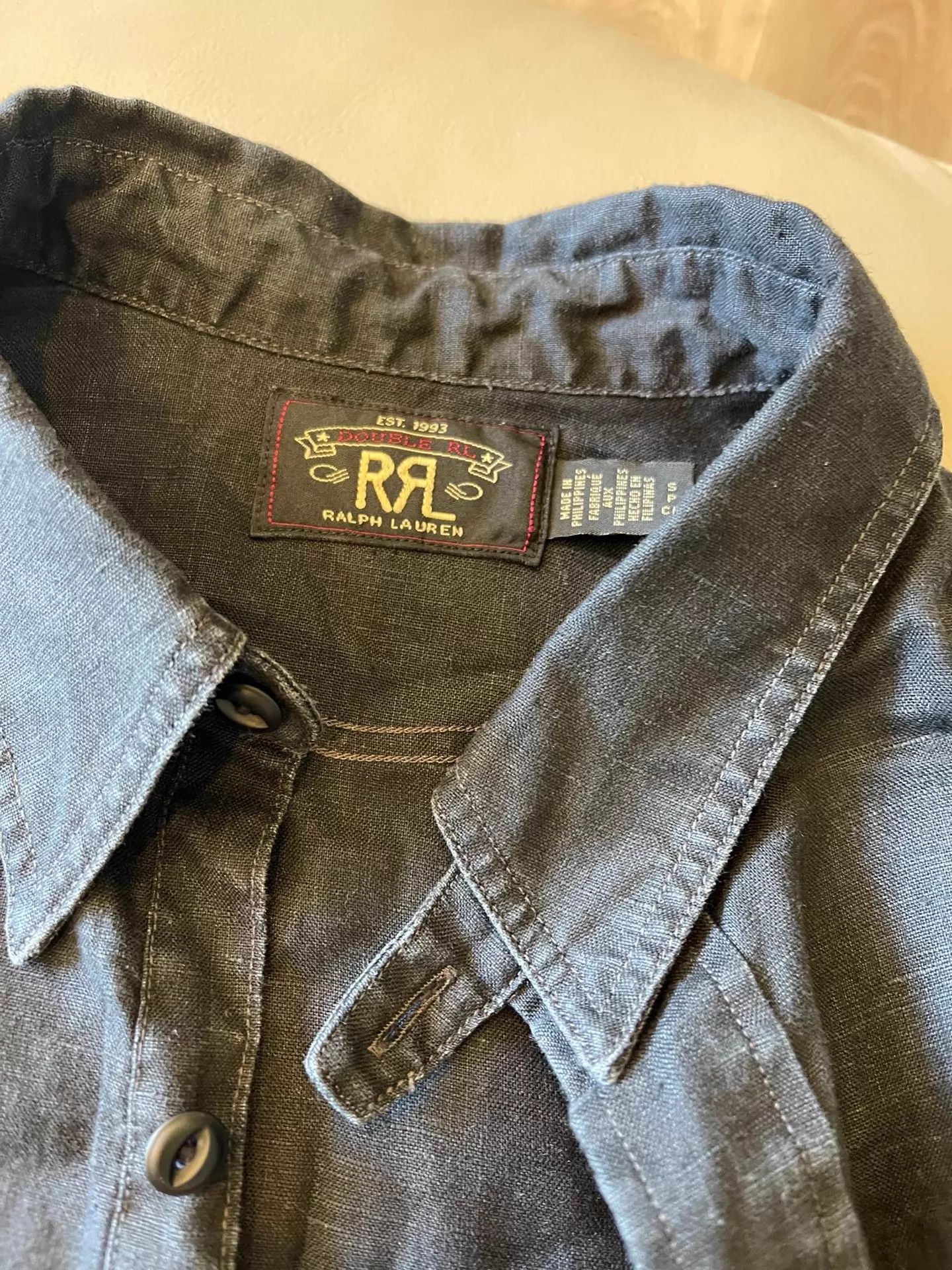 RRL Ralph Lauren RRL Cotton Linen Washed Black Shirts S Size US S / EU 44-46 / 1 - 9 Thumbnail