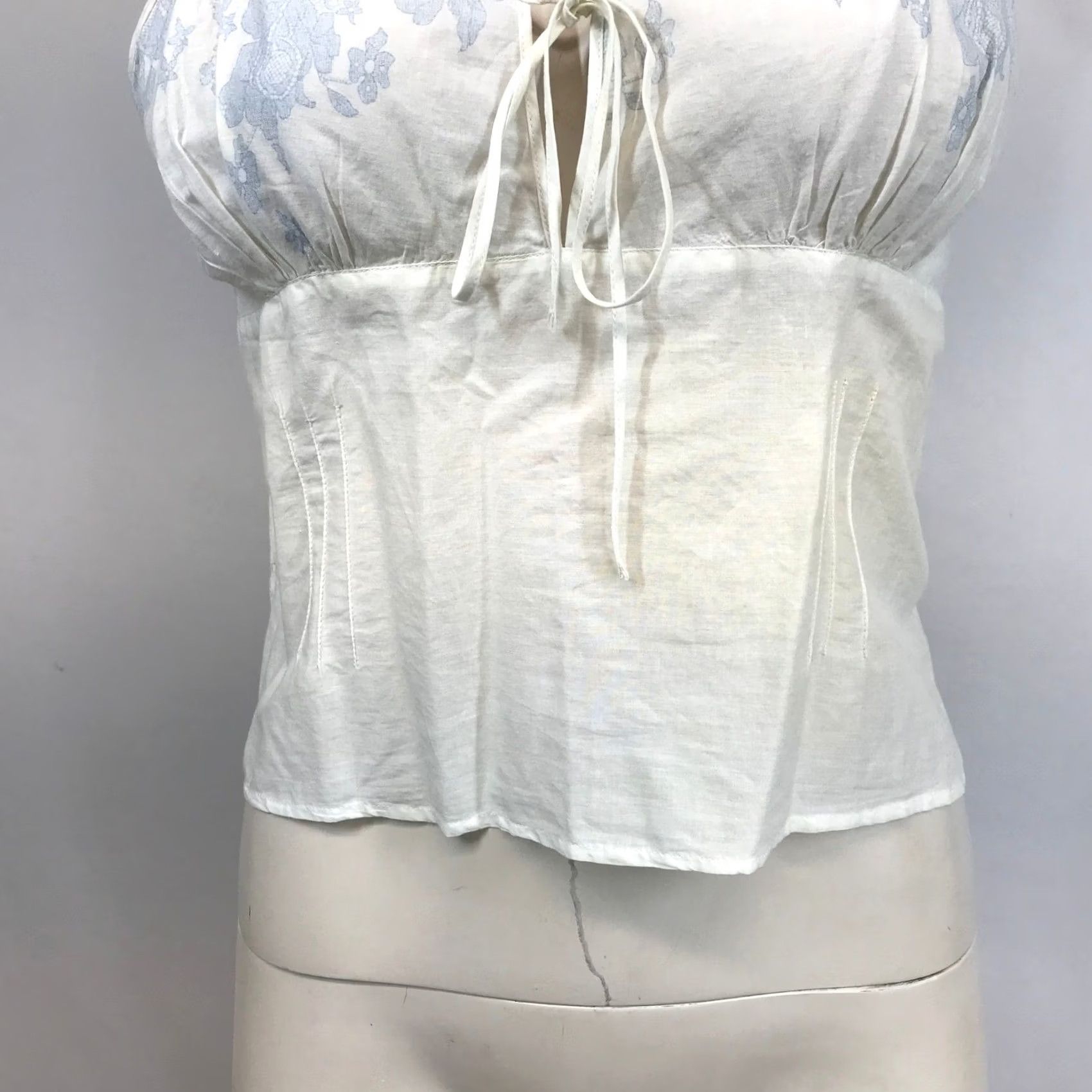 Anthropologie Eloise Anthropologie Camisole White Floral Lace Tie Front Tank Womens S Size S / US 4 / IT 40 - 3 Thumbnail