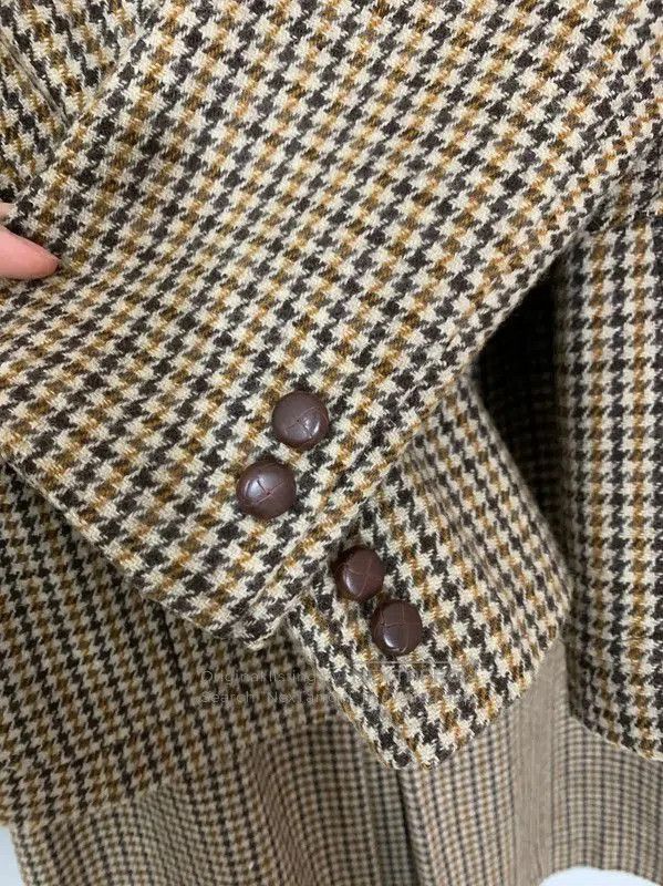 Burberry Burberry Brown Wool Houndstooth Dress. Size M / US 6-8 / IT 42-44 - 3 Thumbnail