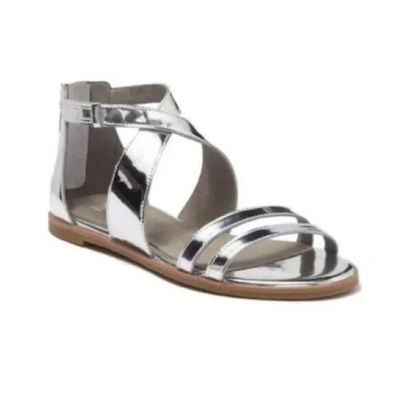 Eileen Fisher Eileen Fisher Cici silver mirrored strappy sandal Size US 8 / IT 38 - 10 Thumbnail