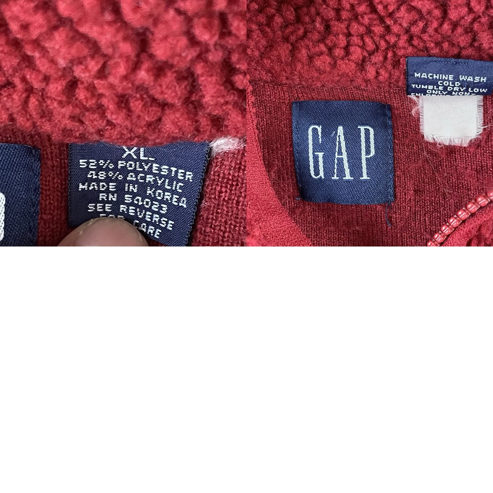 Gap VINTAGE Gap Jacket Mens XL Red 1/4 Zip Fleece Bomber Retro Skate Surf R1 Size US XL / EU 56 / 4 - 8 Thumbnail