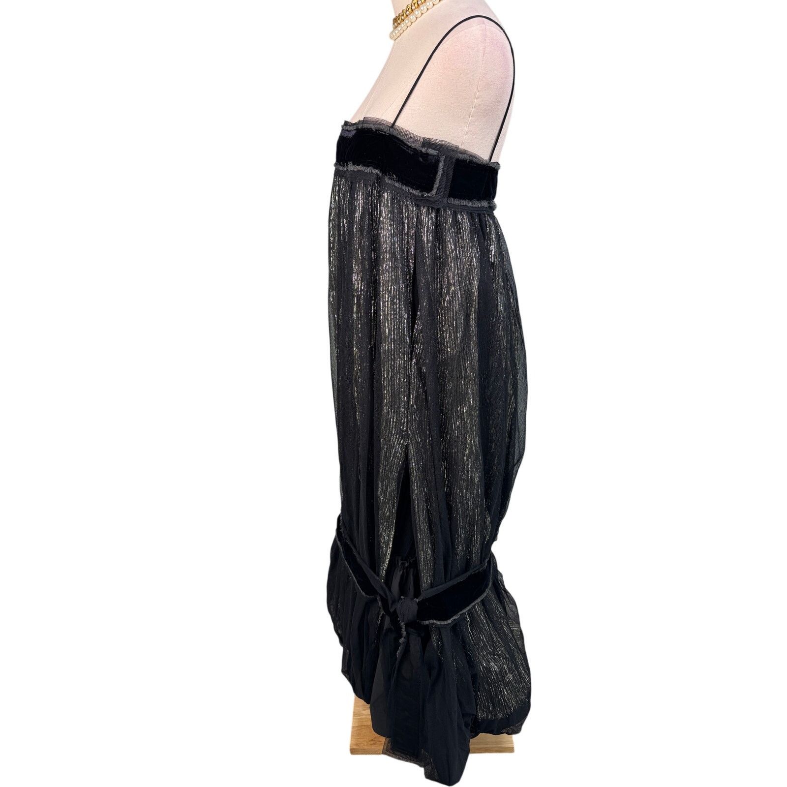 Tory Burch Tory Burch Crinkle Stripe Lamé Dress black silver Size 6 Size M / US 6-8 / IT 42-44 - 8 Thumbnail