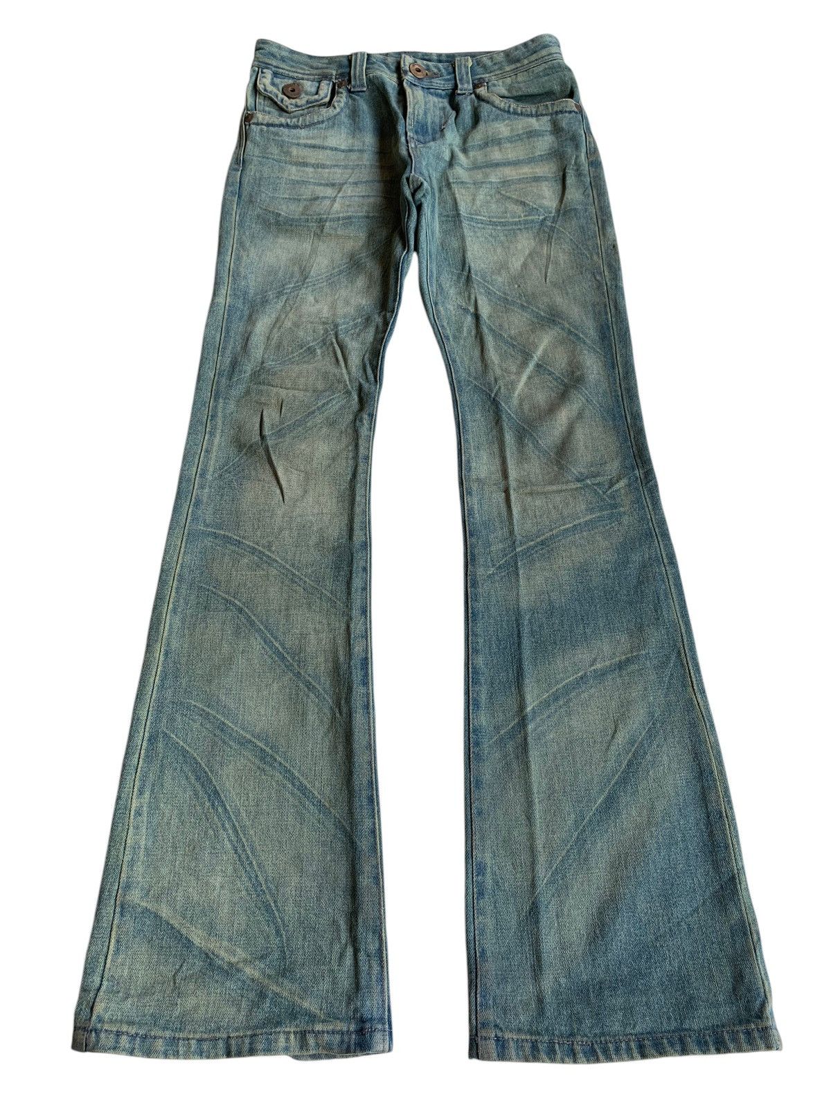 FLARE💥JAPANESE PUNK STYLE UNKNOWN RUSTY DISTRESSED DENIM🎌☠️
