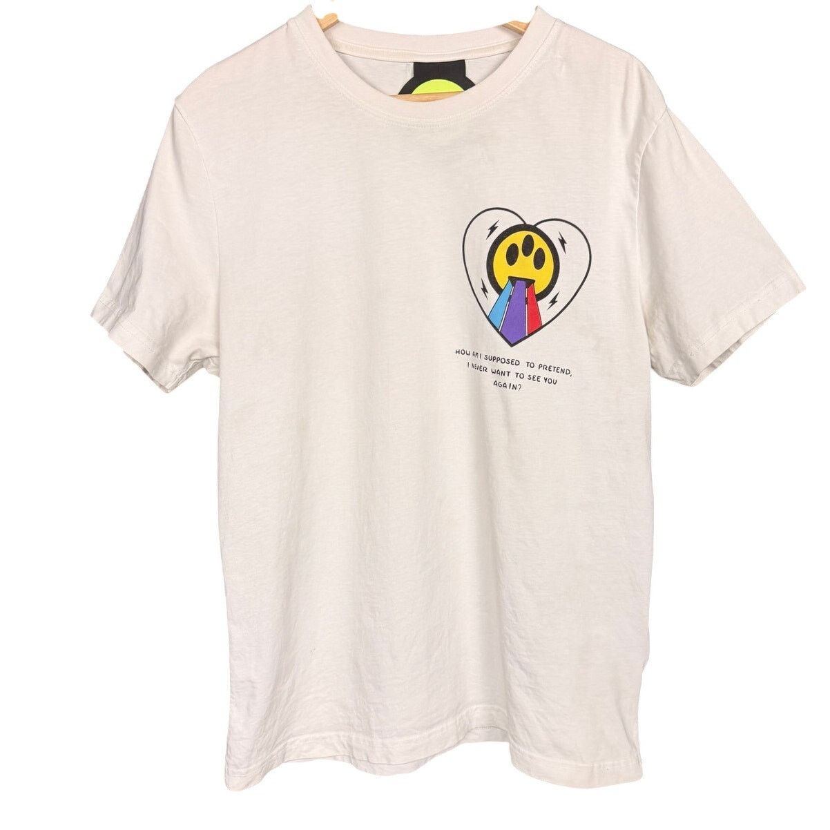 Barrow Barrow Heart Rainbow White Cotton Graphic Streetwear T-Shirt Size US L / EU 52-54 / 3 - 5 Thumbnail