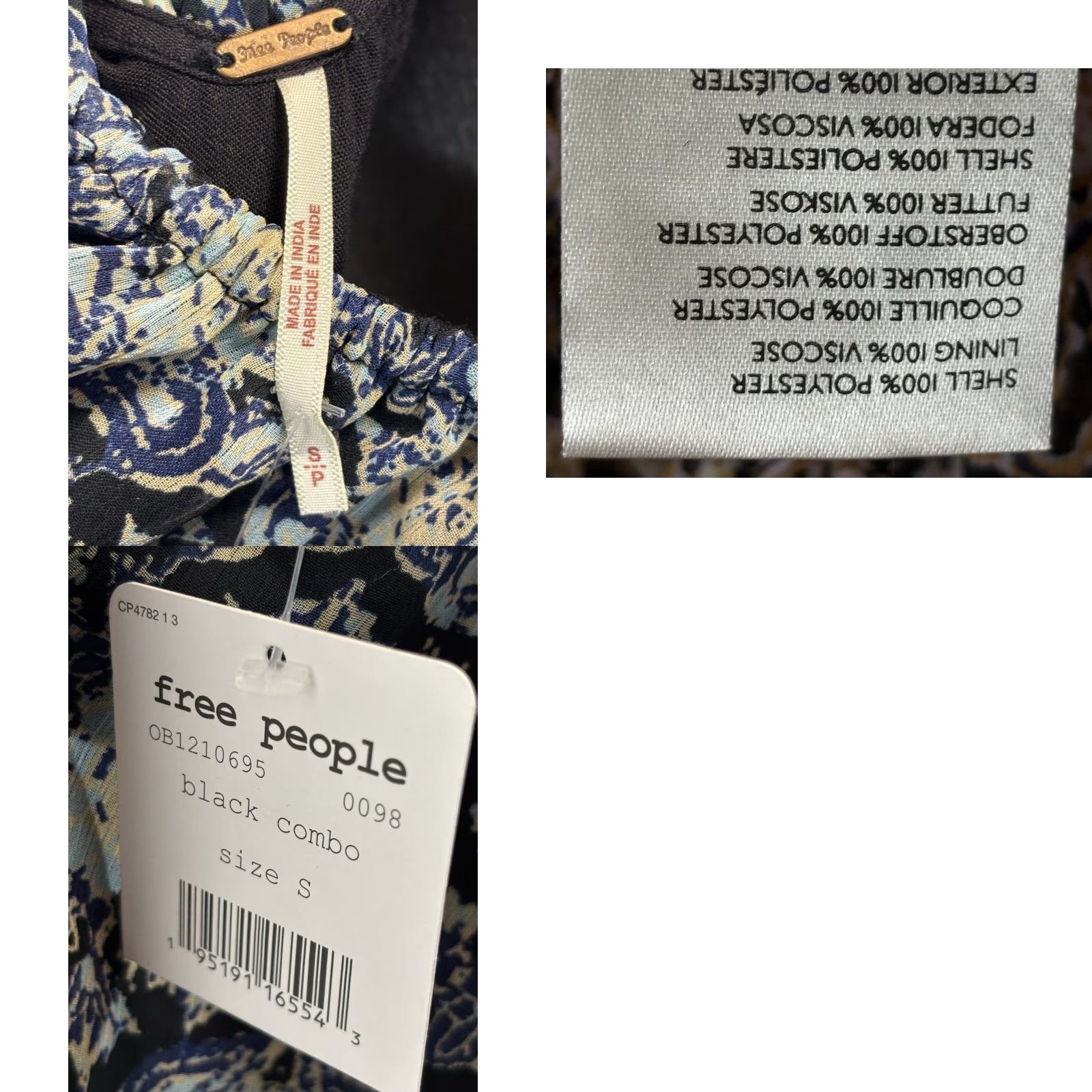 Free People Free People Dress Womens S Black Tunic Mini Boho Bell Sleeves NWT Size S / US 4 / IT 40 - 8 Thumbnail