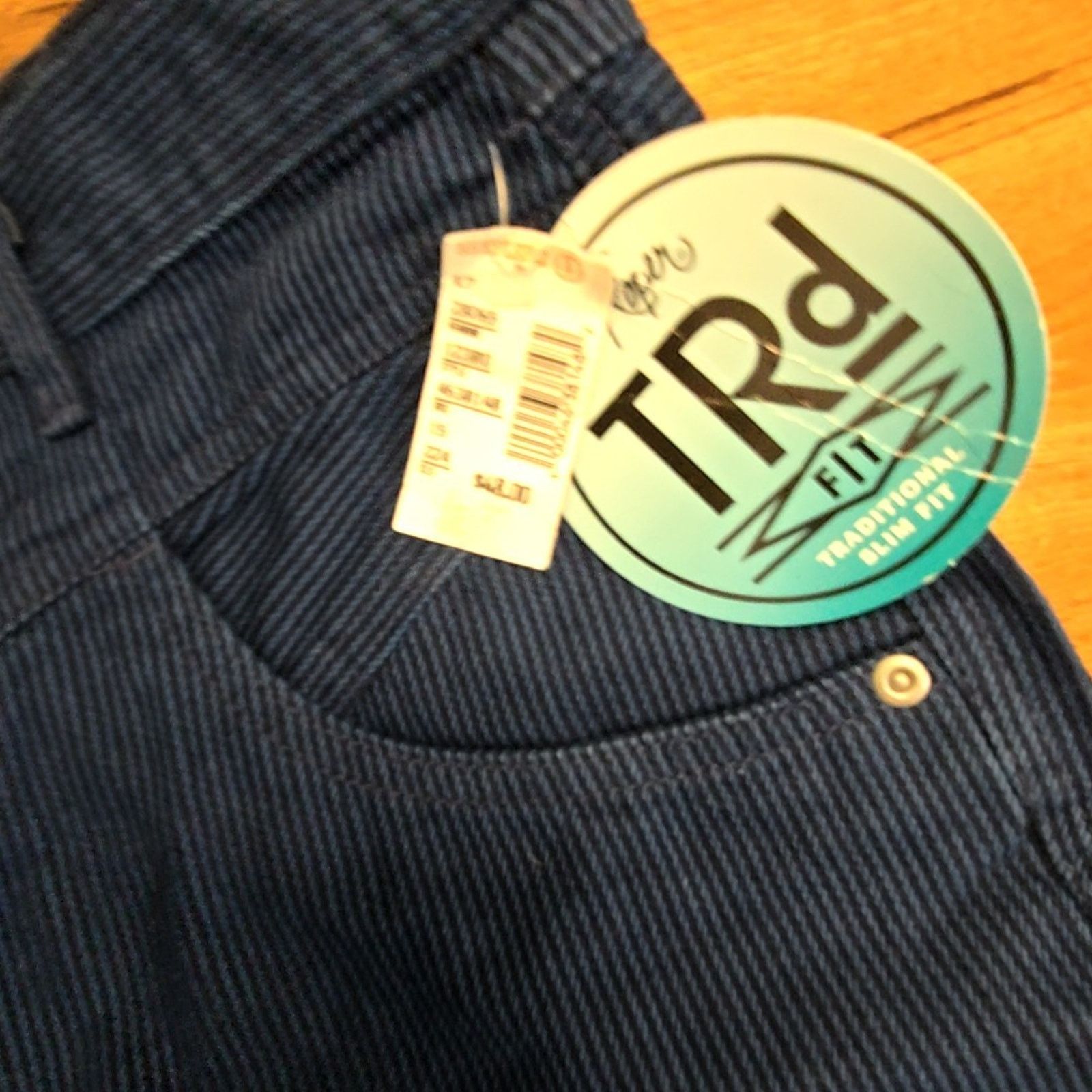 Roper Vintage Pinstriped Jeans Blue High Waist 80s Womens 15 Size 36" / US 14 / IT 50 - 8 Thumbnail