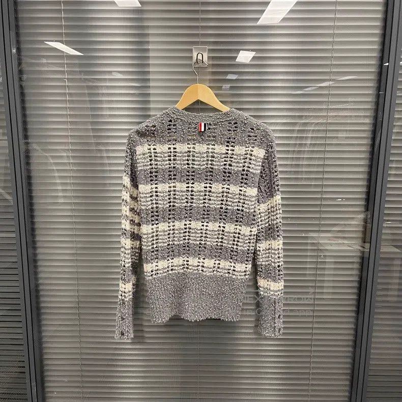 Thom Browne Thom Browne Coarse Knit Striped Open Cardigan Size US XXS / EU 40 - 2 Thumbnail