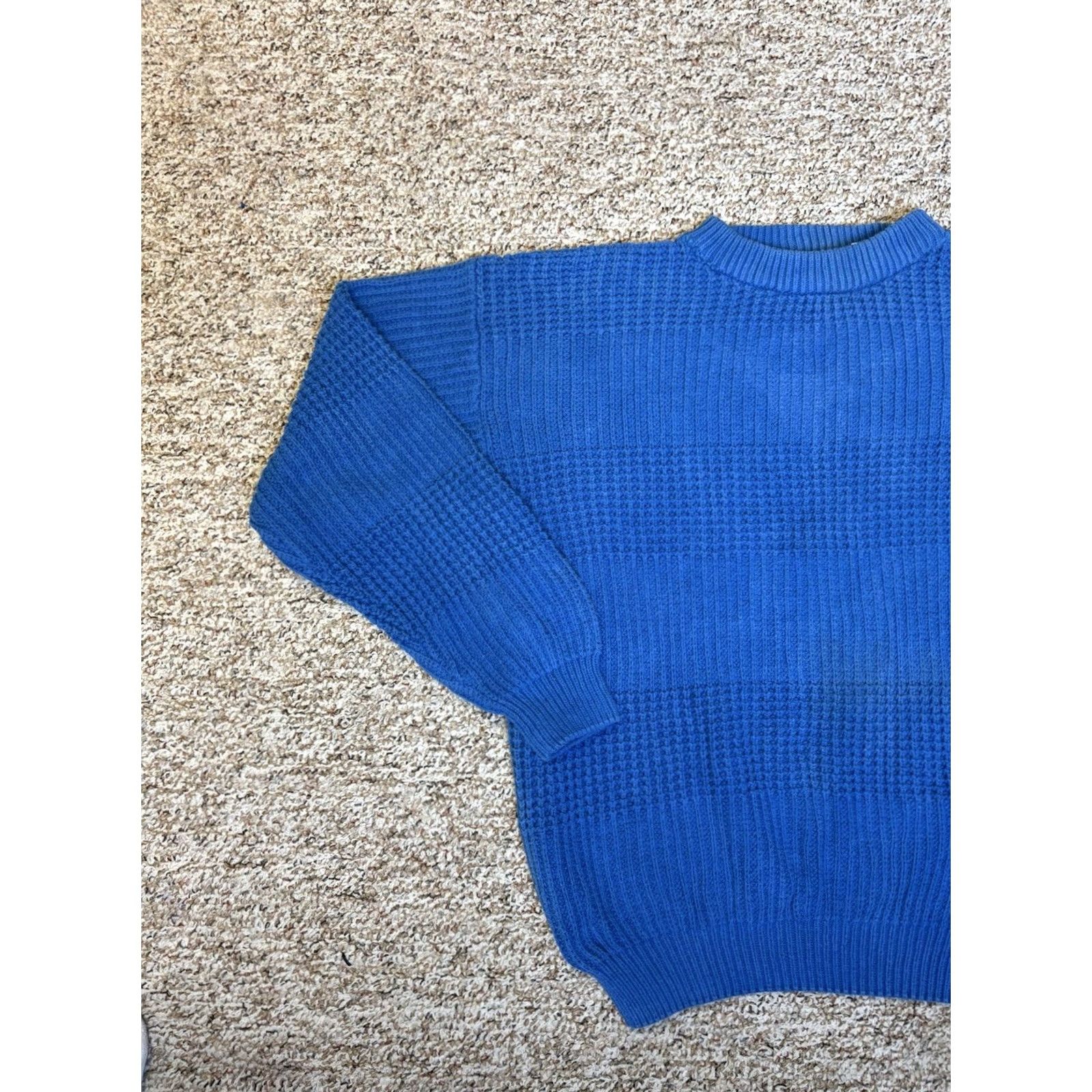 Vintage VINTAGE Aka Bay Thick Knit Blue Pullover Sweater 100% Cotton • Size Medium Men Regular Crew Neck Long Sleeve Knit Pullover 90s Size US M / EU 48-50 / 2 - 2 Thumbnail