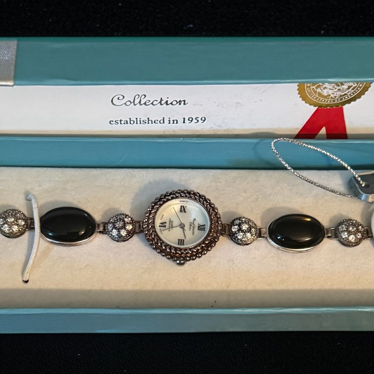 Other Vintage Marcel Drucker SS black agate and crystals watch Size ONE SIZE - 2 Thumbnail